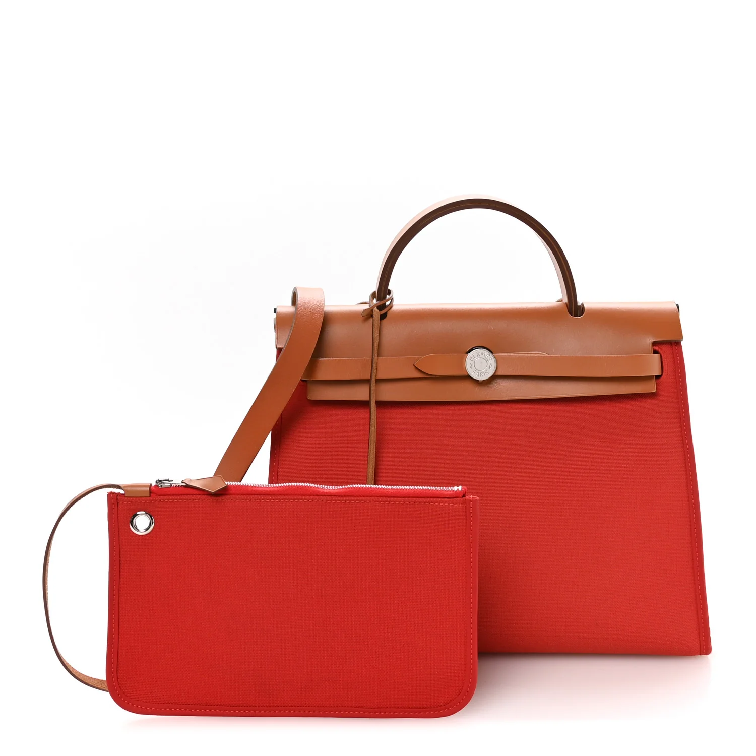 Vache Hunter Toile Herbag Zip 31 PM Rouge Tomate Natural - Top Club