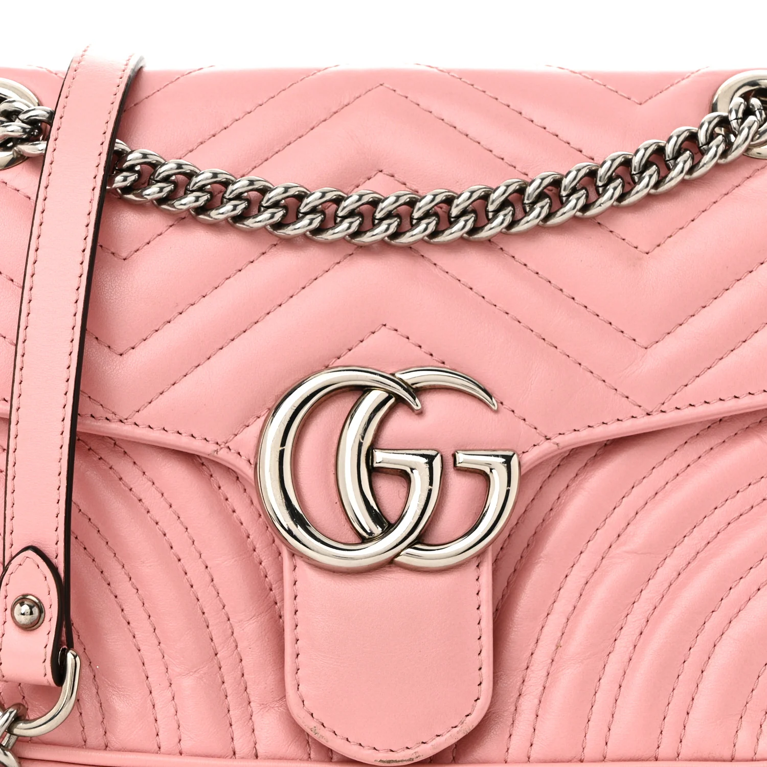 Calfskin Matelasse Small GG Marmont Shoulder Bag Wild Rose - Top Club