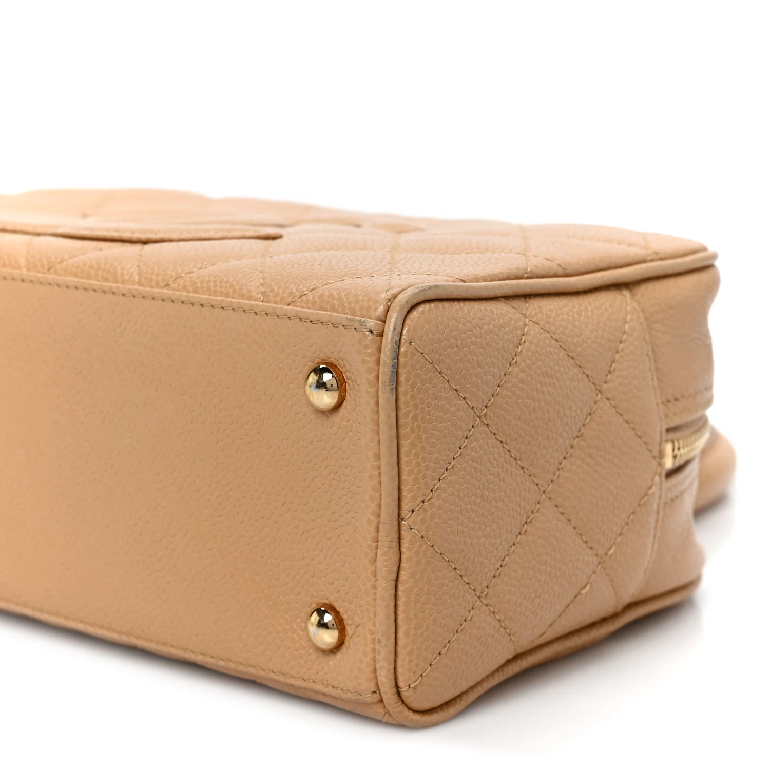 Caviar Quilted Small Bowler Beige - Top Club