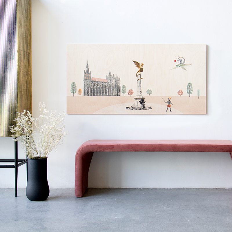 StoryWood wandpaneel Sprookjesachtig Den Bosch 110 x 50 cm