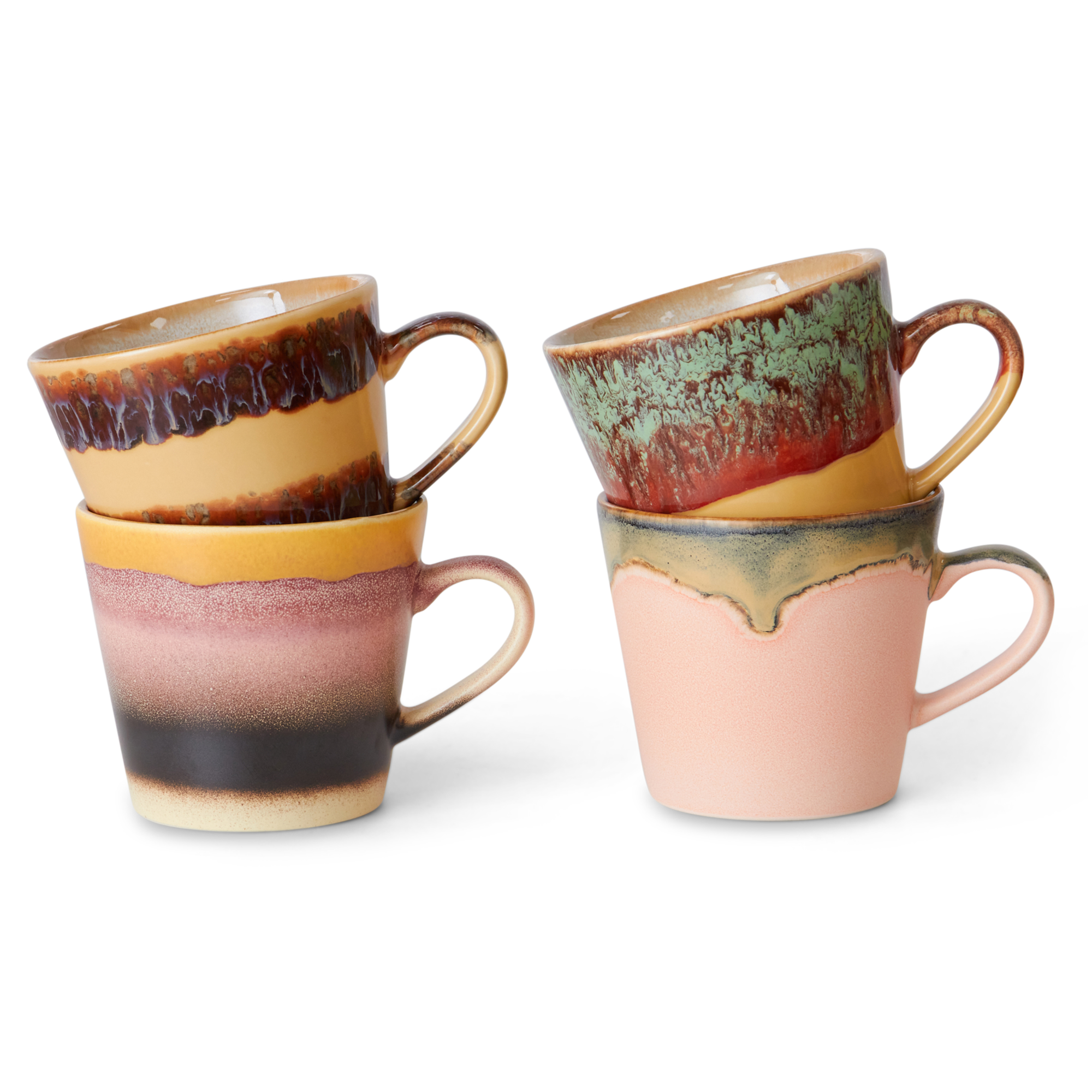 Servies 70s ceramics cappuccino mugs vista - set van 4