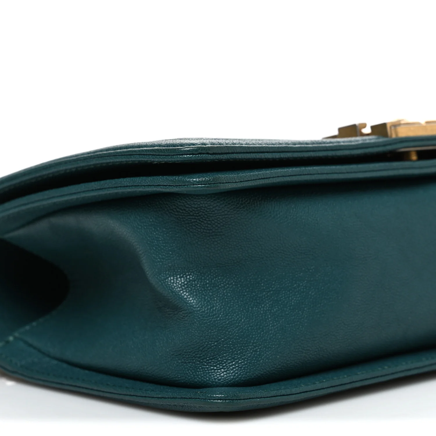 Caviar Quilted Medium Boy Flap Dark Green - Top Club