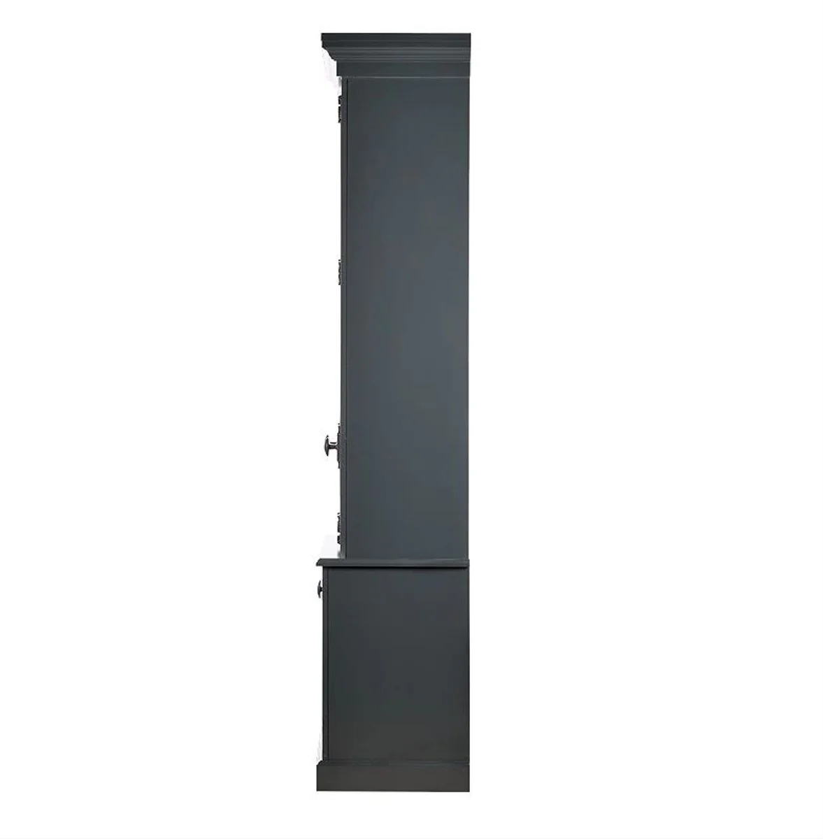 Country house style display cabinet gray 48 x 88 x 245 cm - display cabinet with 4 doors - solid wood cabinet - country house style furniture