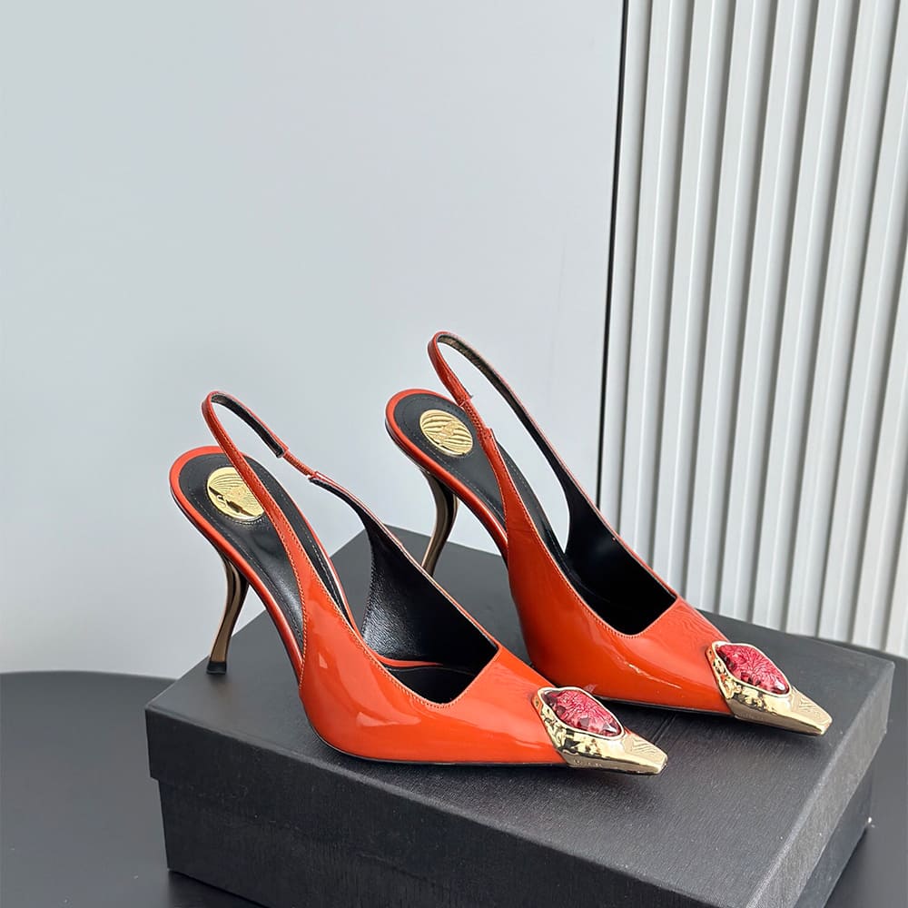 YSL Loulou Slingback Pumps in Patent Leather - Top Club