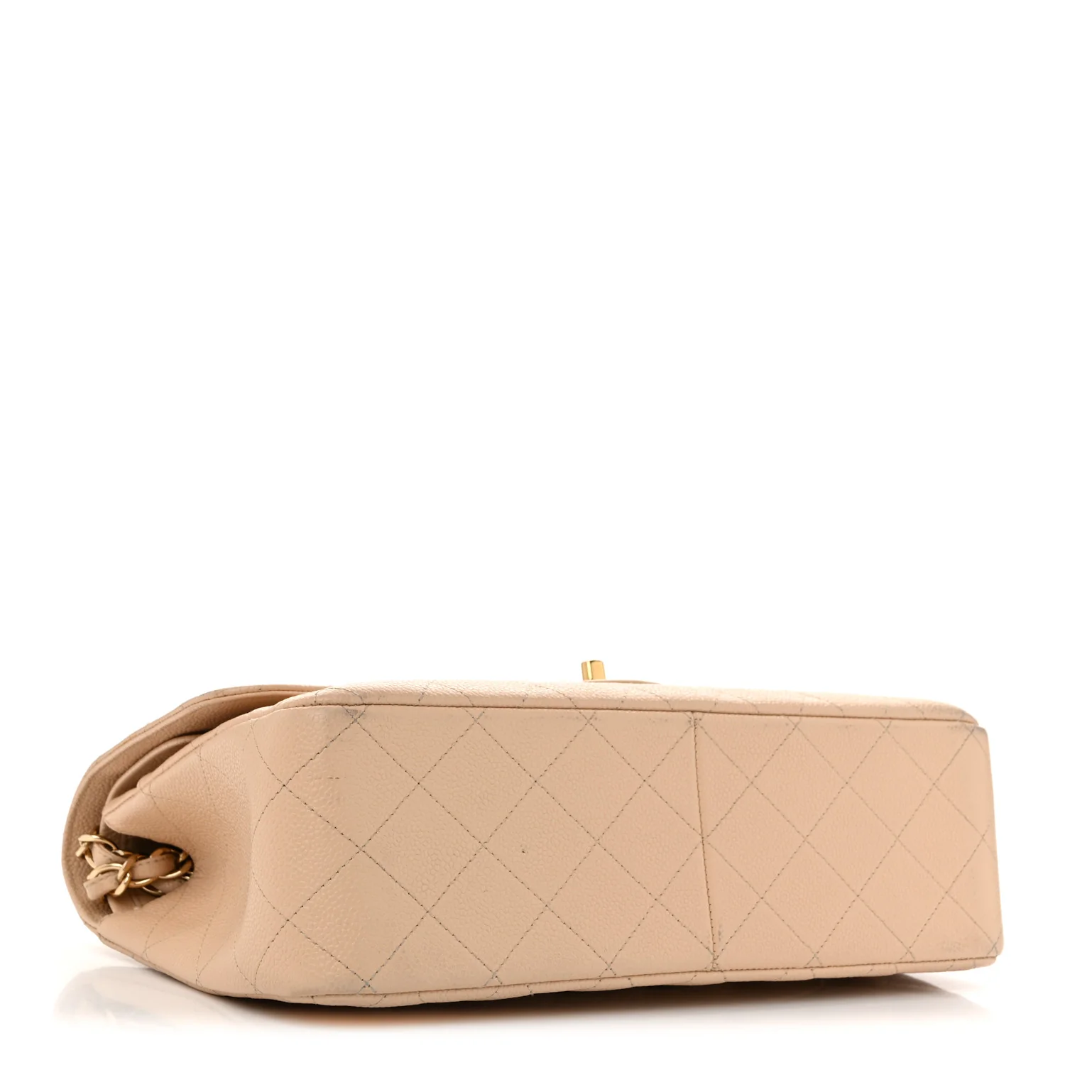 Caviar Quilted Jumbo Double Flap Beige Clair - Top Club