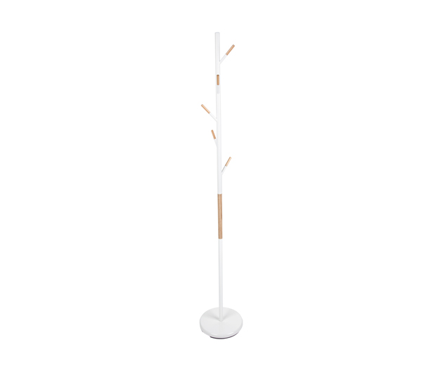 Coat rack Fushion white w. rubber wood