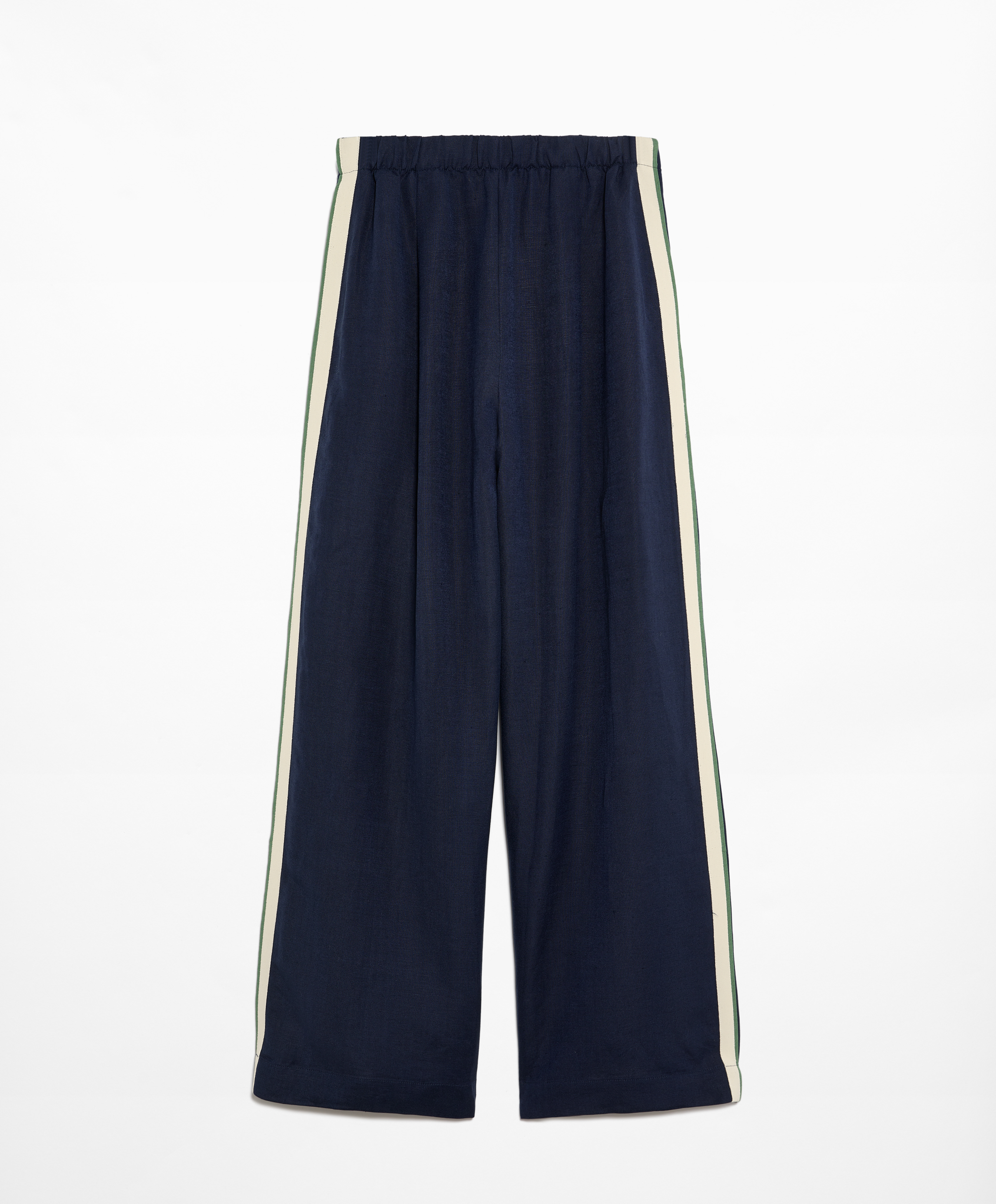 OYSHO Trousers with linen appliqué along the sides