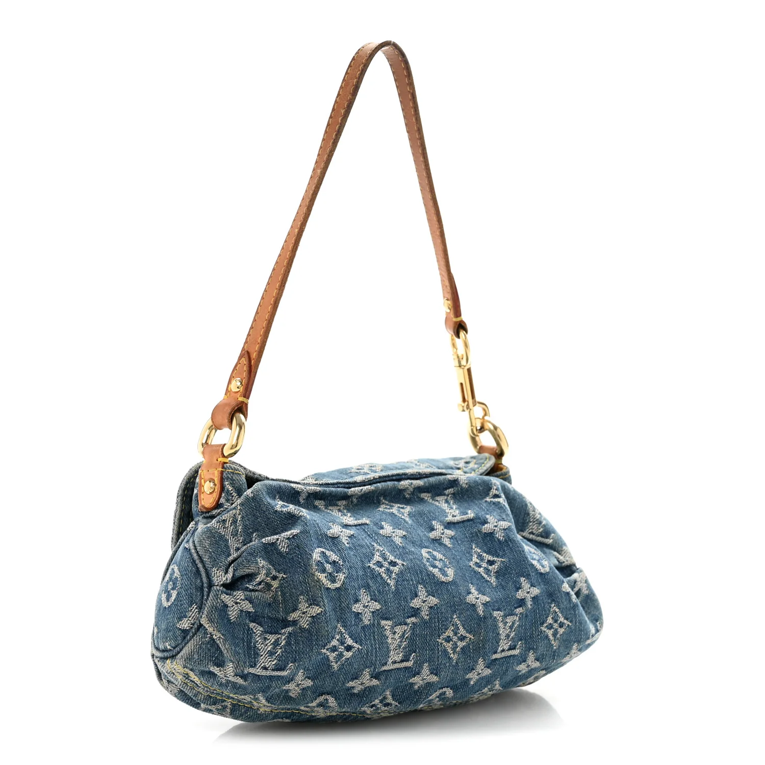 Monogram Denim Mini Pleaty Blue - Top Club