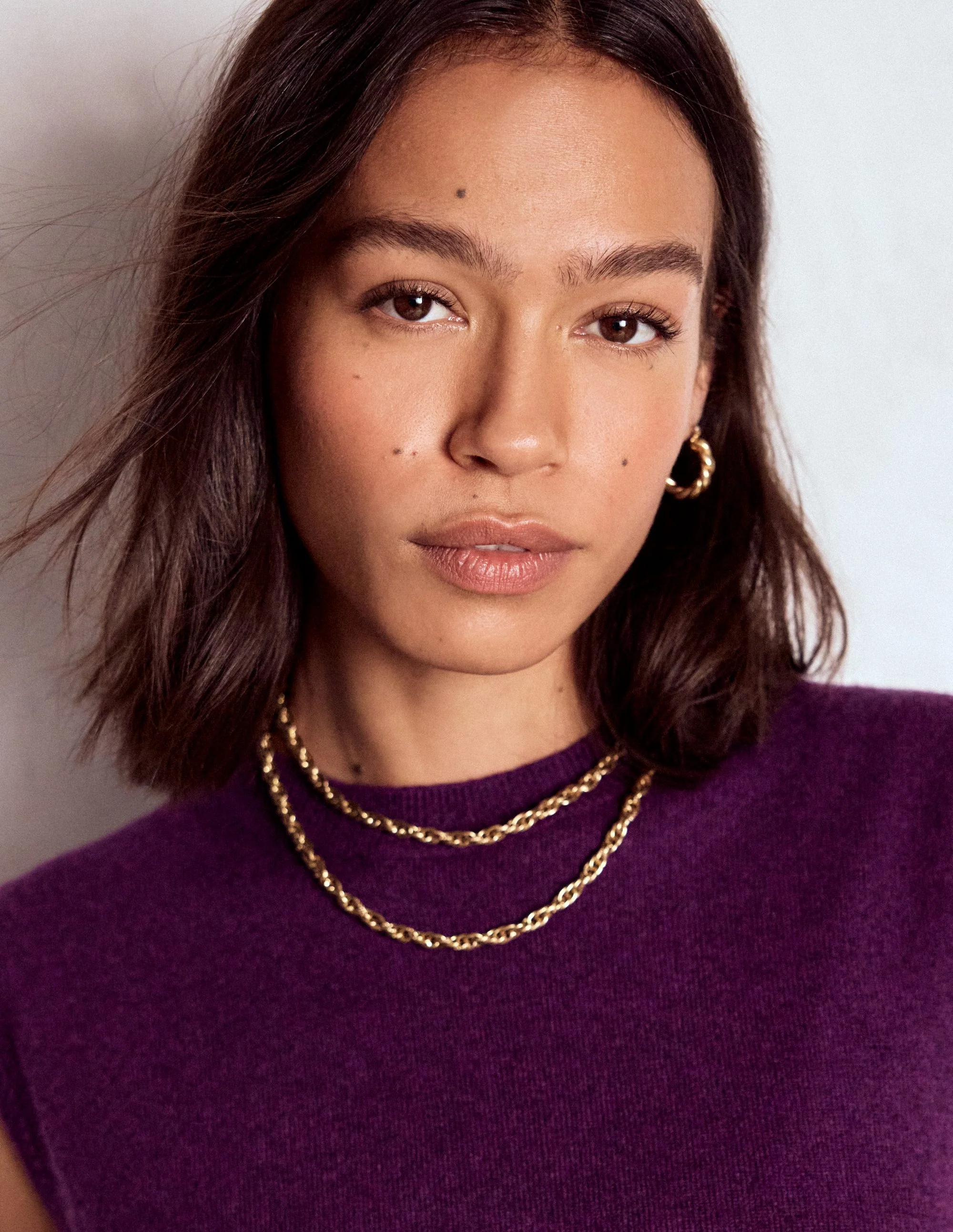 Halskette mit eingedrehten Gliedern im Vintage-Look-Goldfarbe