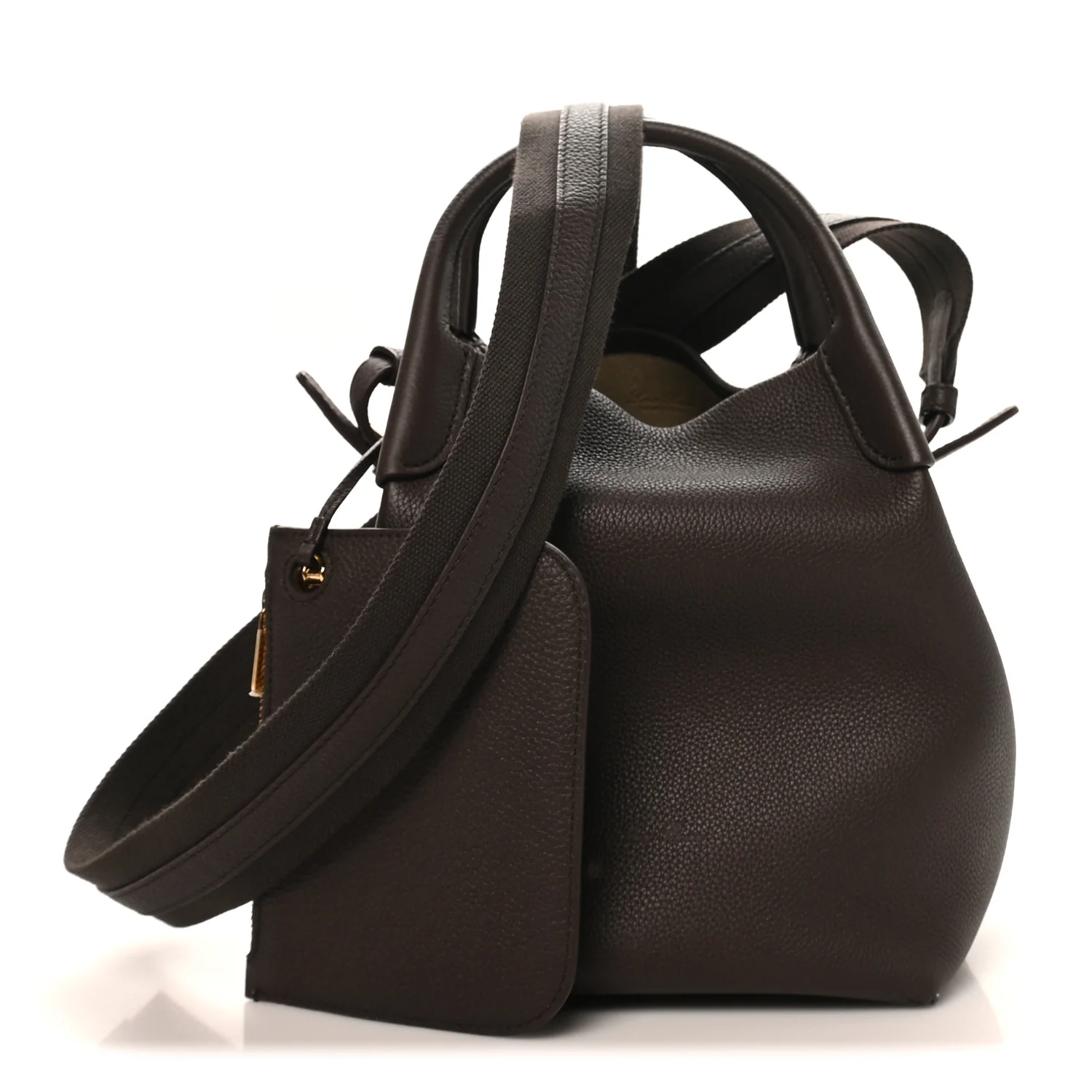 Grained Calfskin Micro Bale Bag Dark Chocolate Licorice - Top Club
