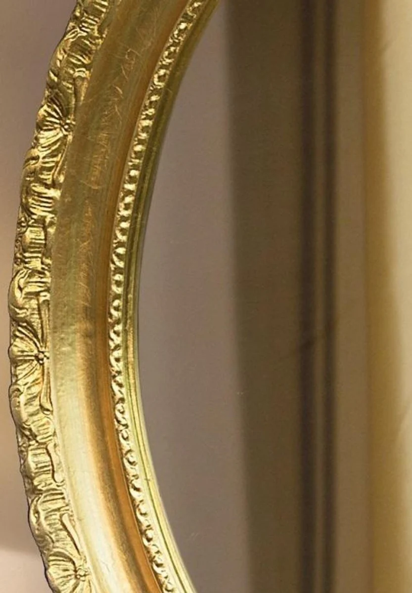 Luxury baroque mirror gold 54 x 6 x H. 64 cm - Oval wall mirror in baroque style - Baroque furniture