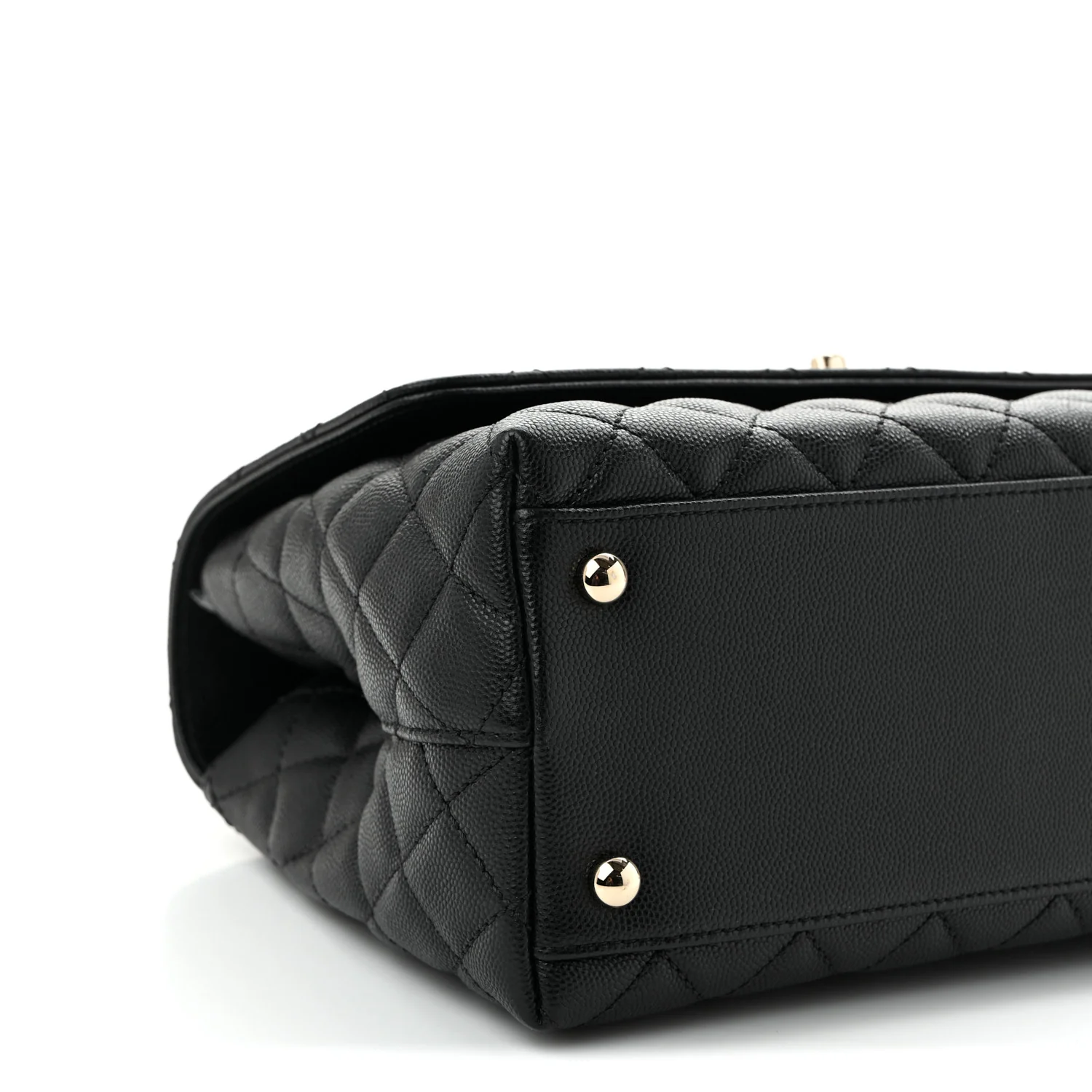 Caviar Quilted Small Coco Handle Flap Black - Top Club