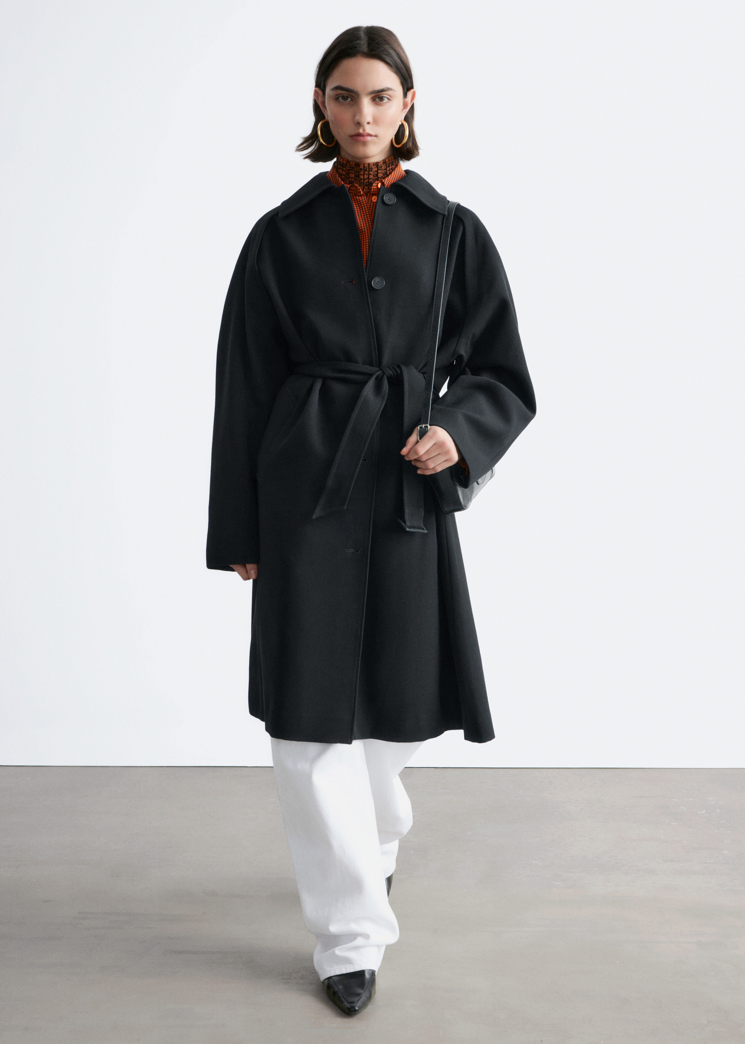 & Other Stories TIE-BELT WOOL TRENCH COAT