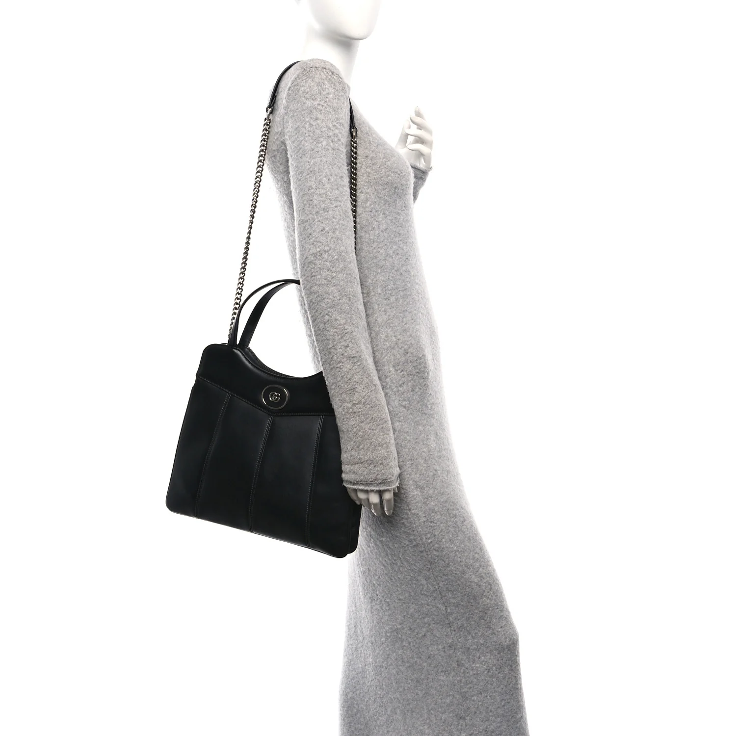 Calfskin Petite GG Medium Tote Bag Black