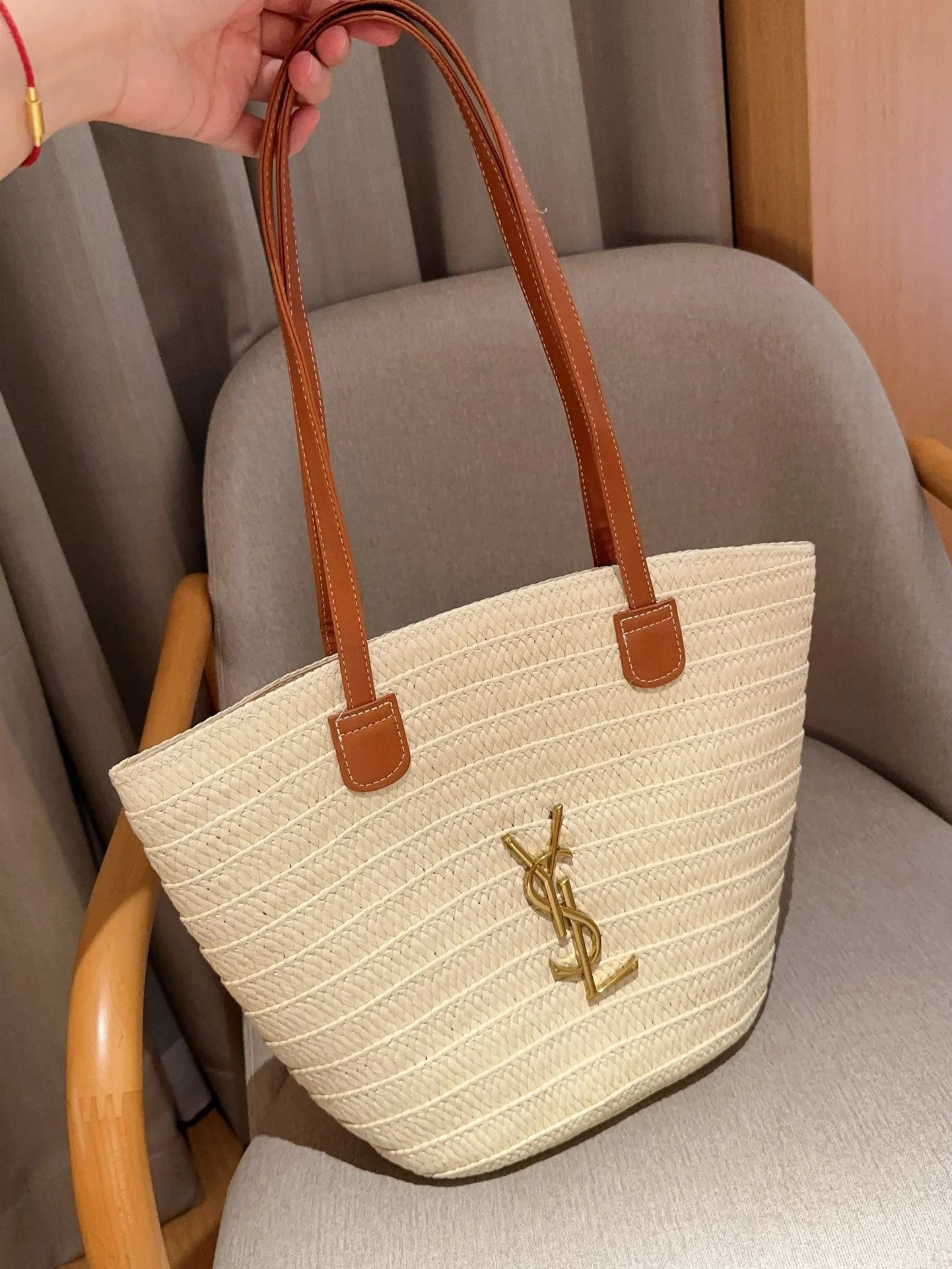 SAINT LAURENT ysl straw basket tote bag Tote - Top Club