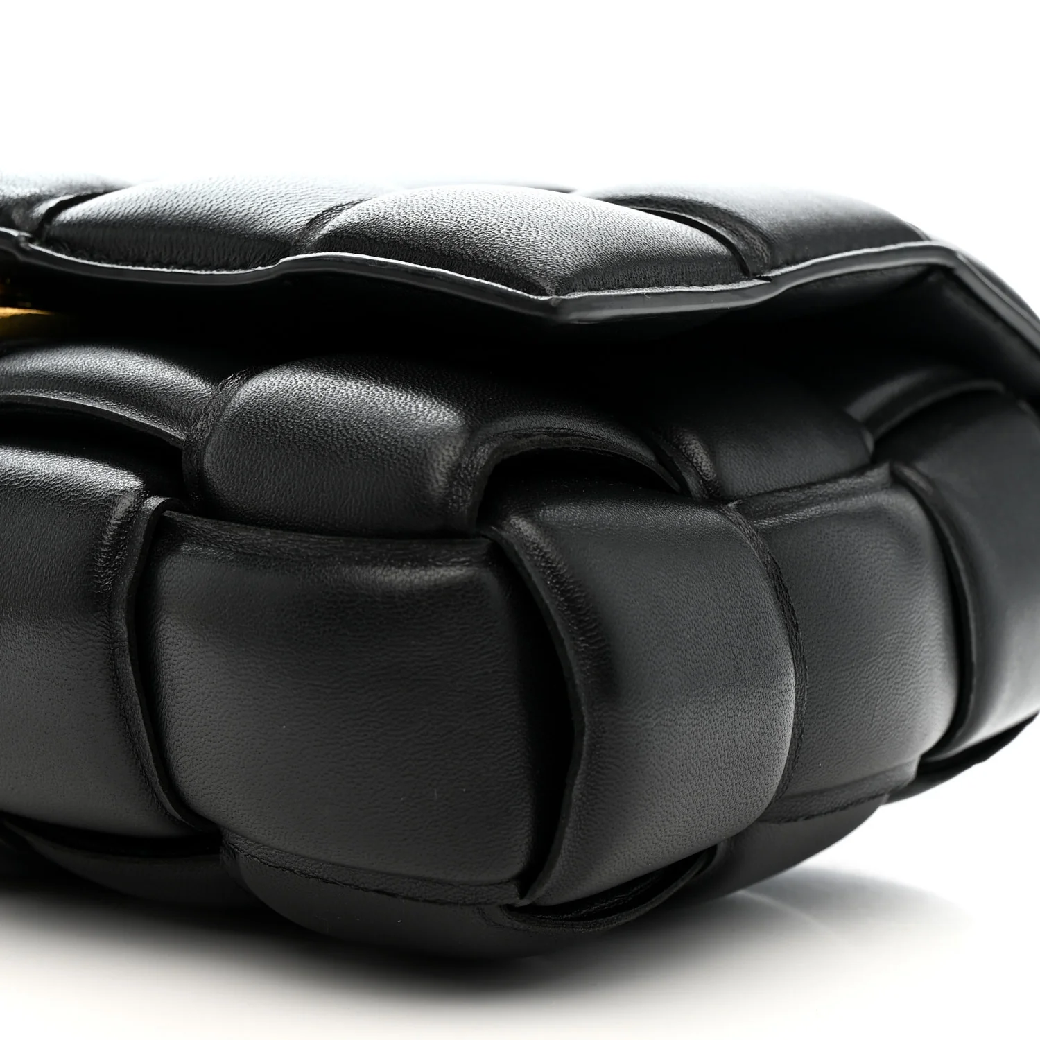 Nappa Maxi Intreccio Padded Cassette Crossbody Bag Black - Top Club