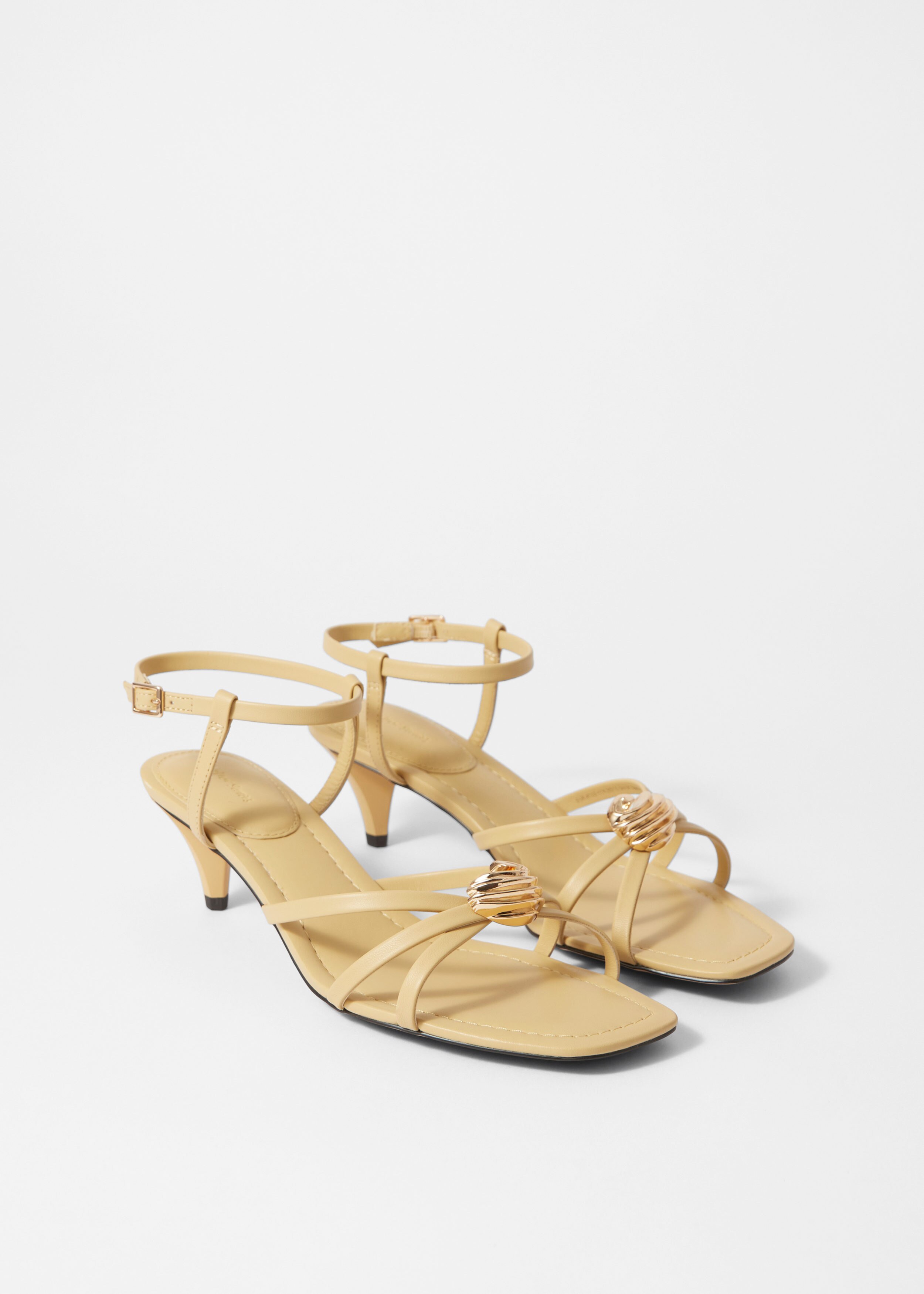 & Other Stories EMBELLISHED HEELED LEATHER SANDALS