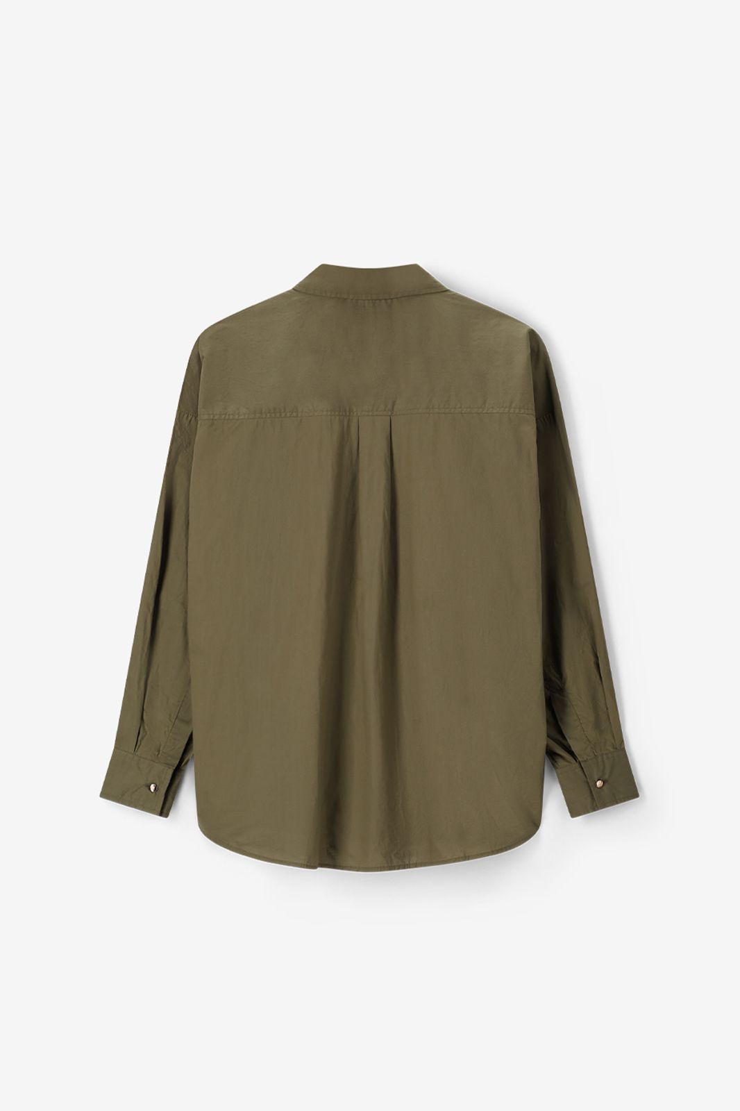Donkergroene poplin blouse