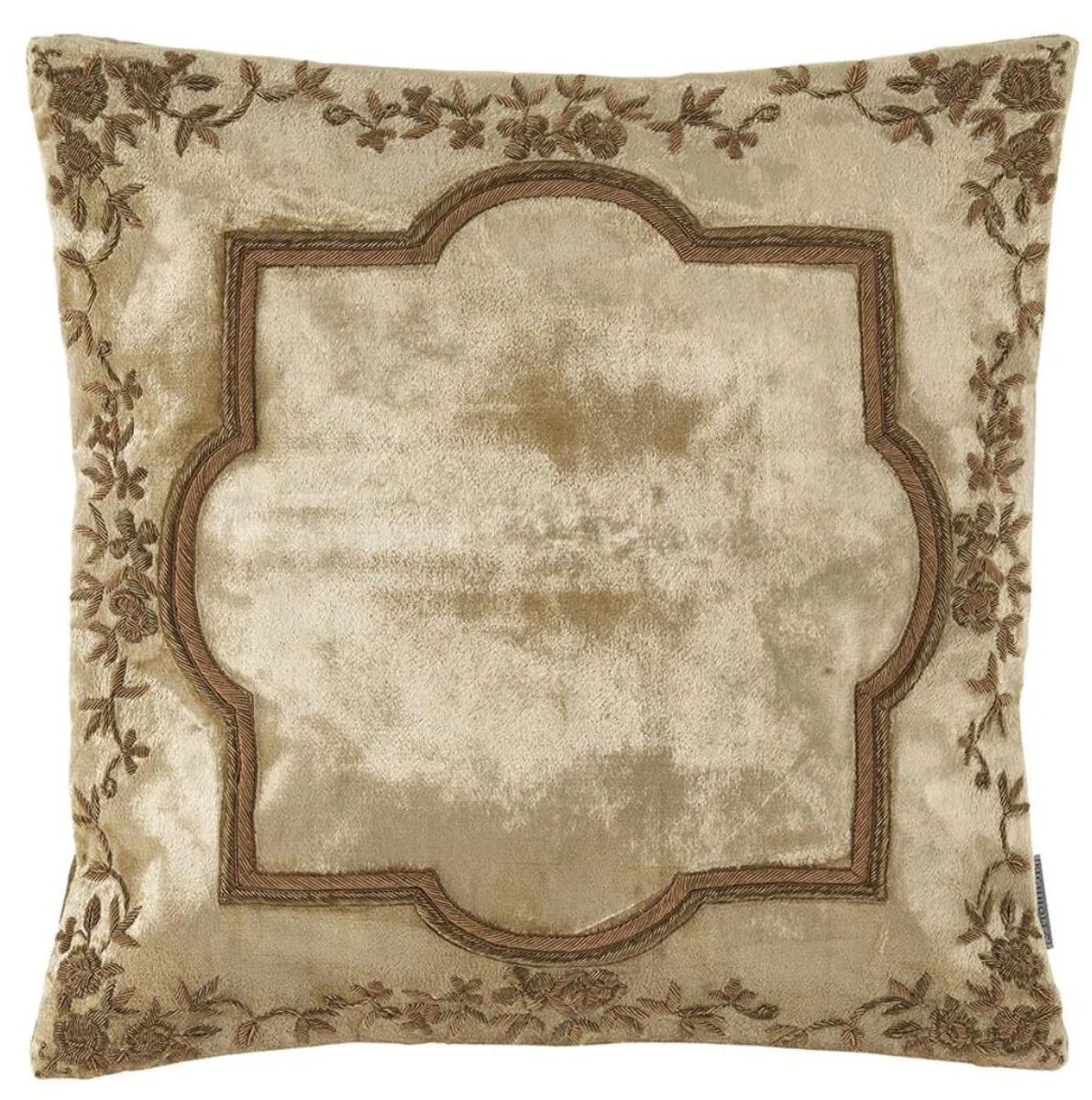 Hotel cushion beige / gold 40 x 40 cm - luxury decorative cushion
