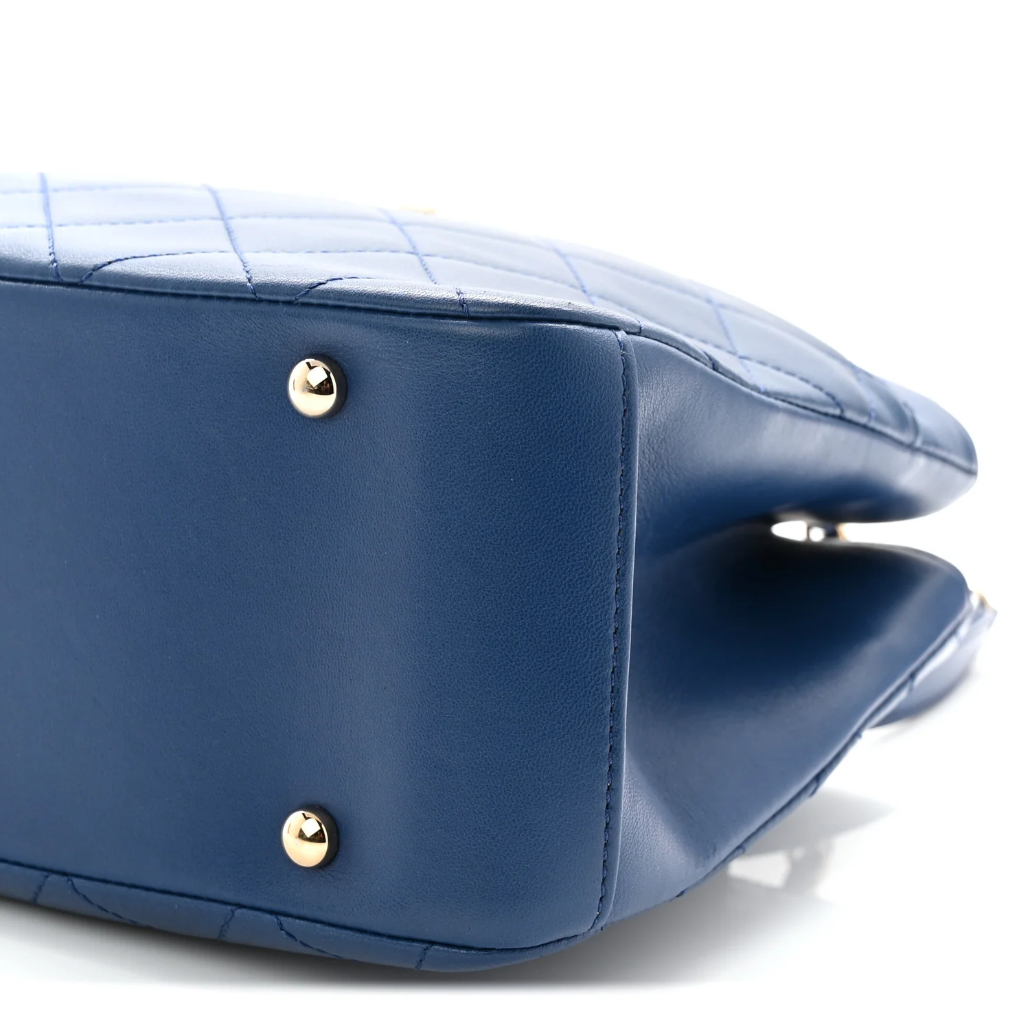 Lambskin Carry Chic Shopping Tote Blue - Top Club