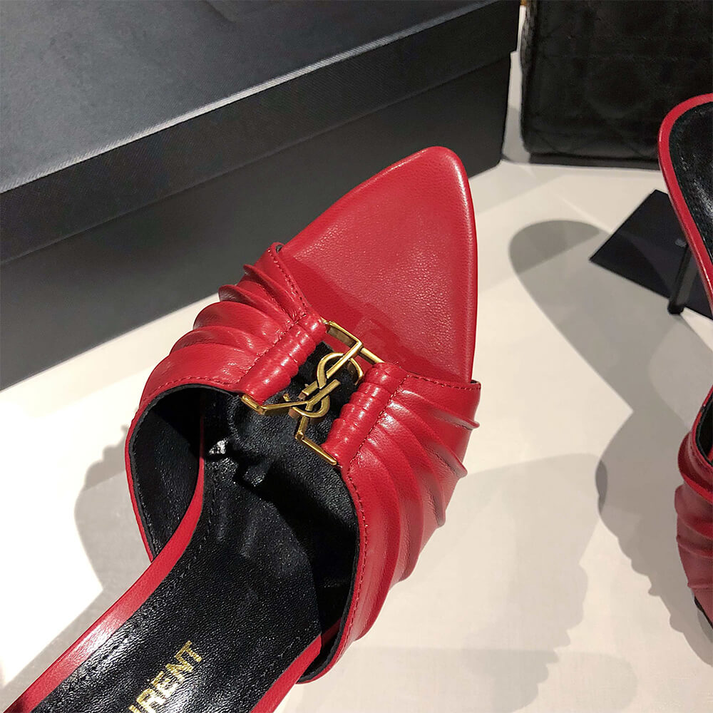 YSL  BABYLONE MULES IN SMOOTH LEATHER - Top Club