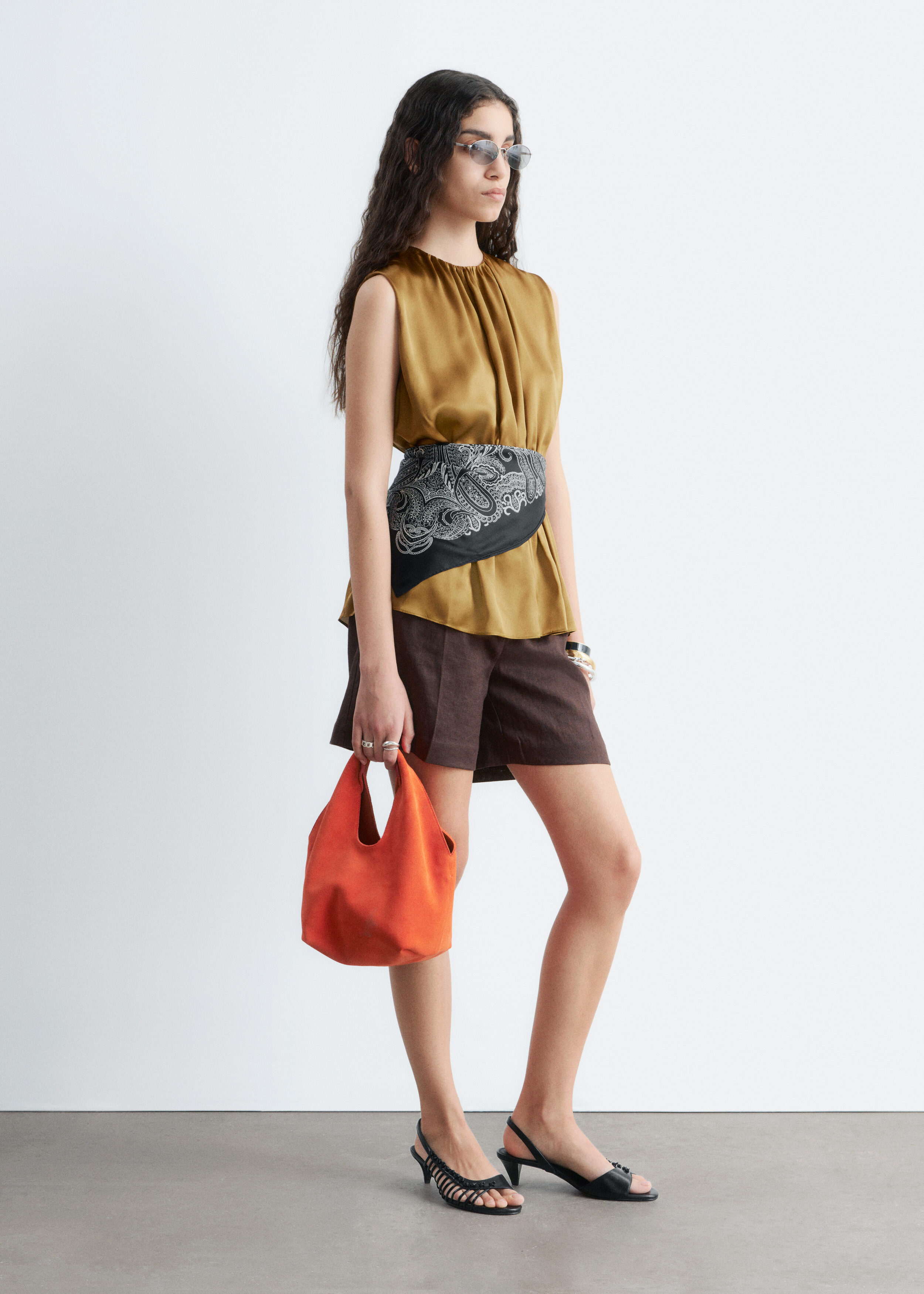& Other Stories SLEEVELESS SILK FRILL TOP