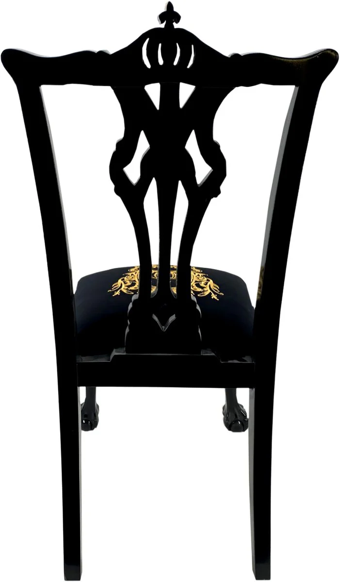 Pompöös by Luxury Baroque Dining Room Chairs Black / Gold - Pompöös Baroque Chairs designed by Harald Glööckler - 6 Dining Room Chairs - Baroque Dining Room Furniture