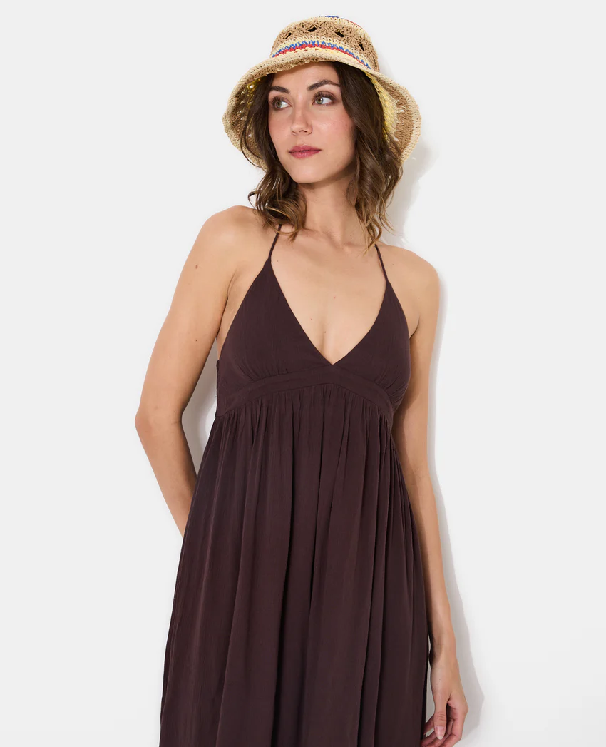 Pimkie Robe longue évasée avec volant et bretelles fines