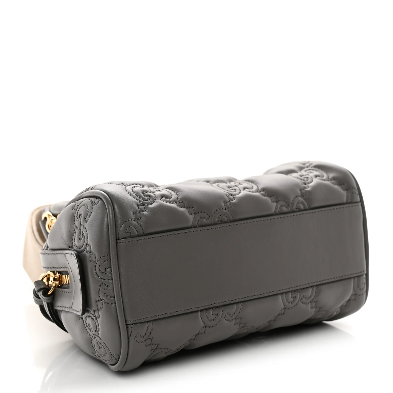 Calfskin GG Matelasse Mini Bowler Bag Dusty Grey Natural - Top Club