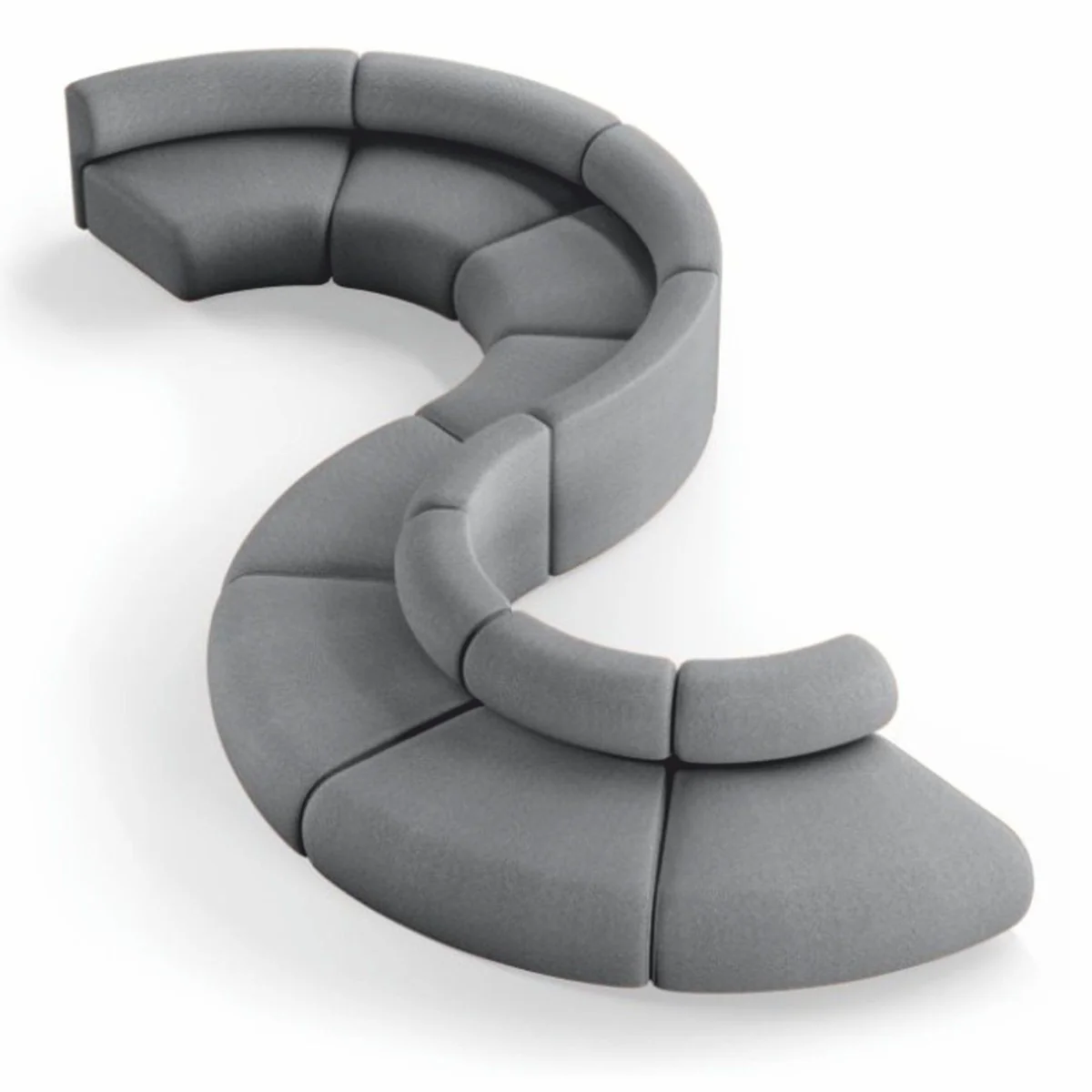 Luxury Sofa Gray 590 cm - Curved Modular 8 Piece Sofa - Hotel Furniture