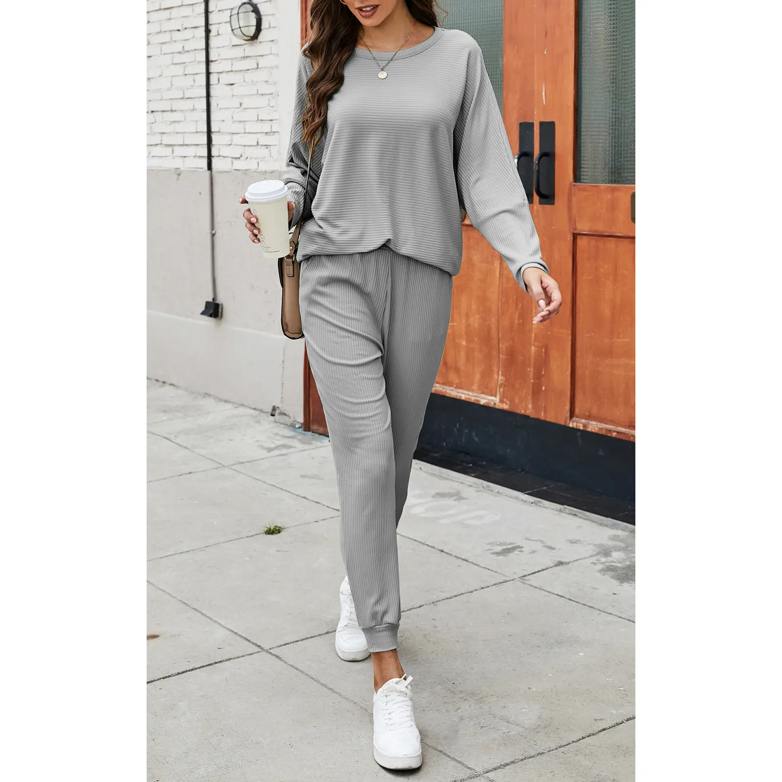 PrettyGarden Women's Fashion Outfits 2 Piece Sweatsuit Long Sleeve Cozy Loungewear