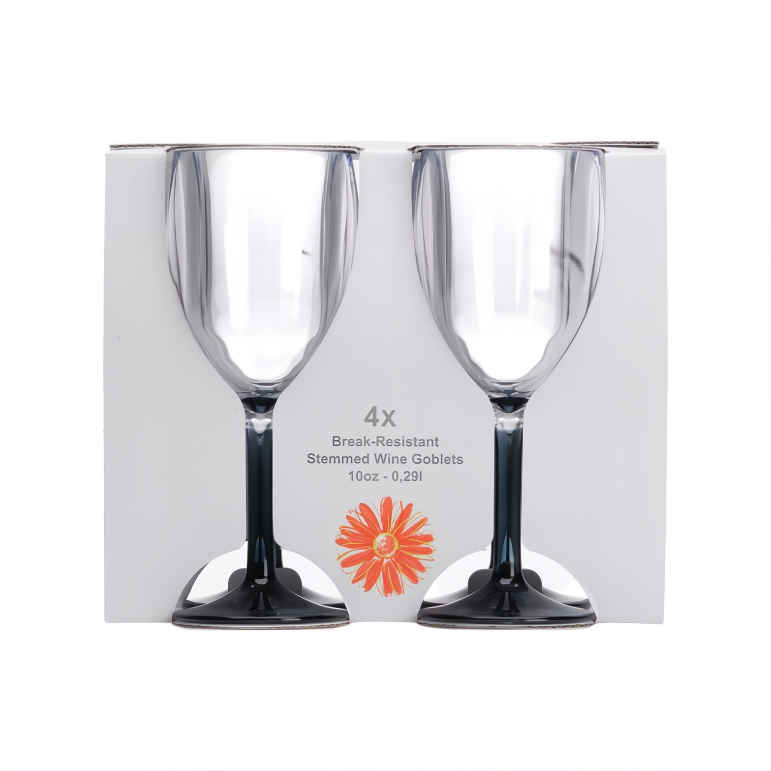 Wijnglas Goblet Smoke Acryl - set van 4