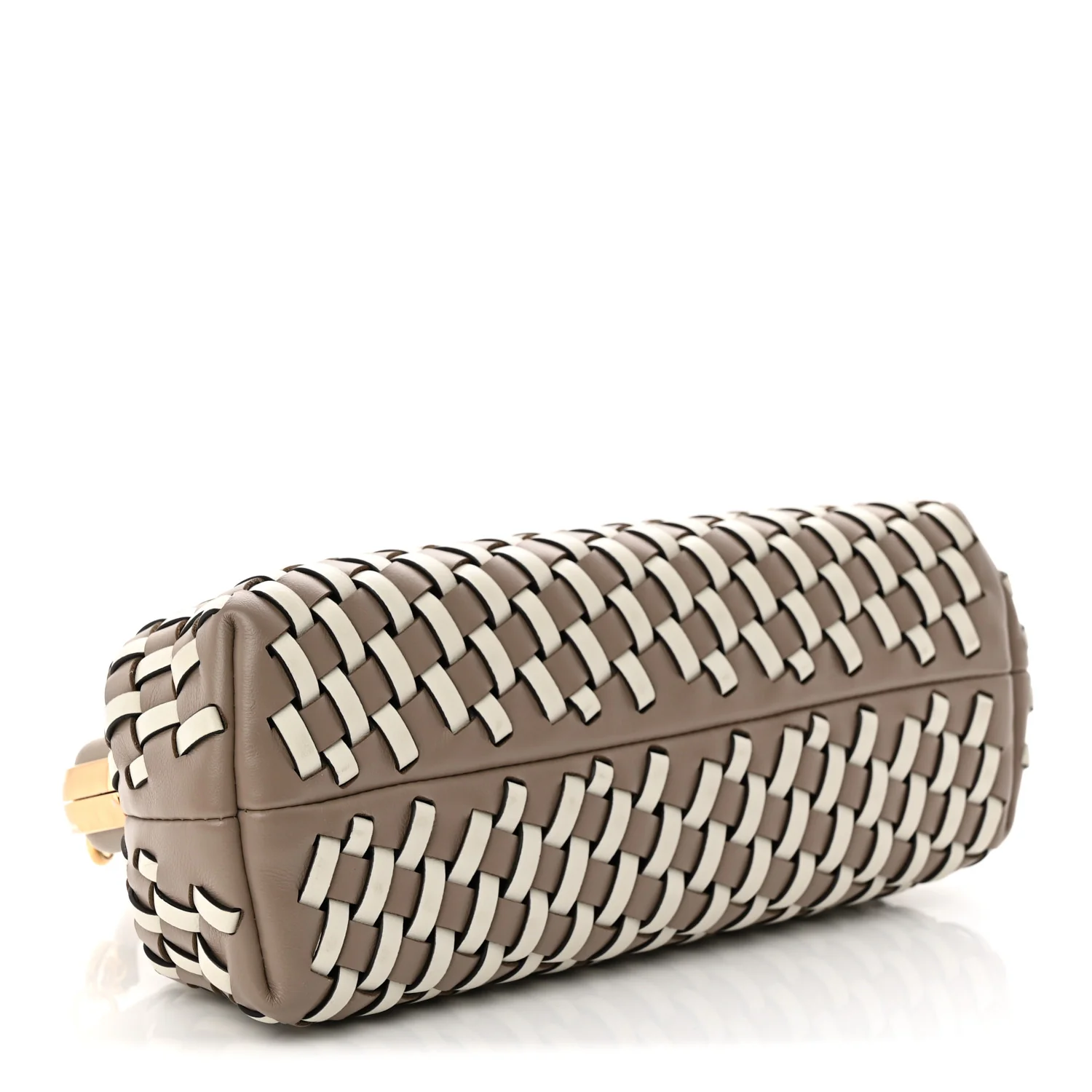 Vitello Grace Intreccio Nappa Small Fendi First Tortora White Rice - Top Club