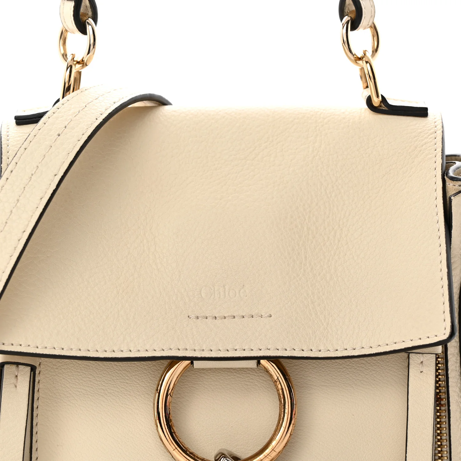 Calfskin Mini Faye Day Shoulder Bag Off White - Top Club