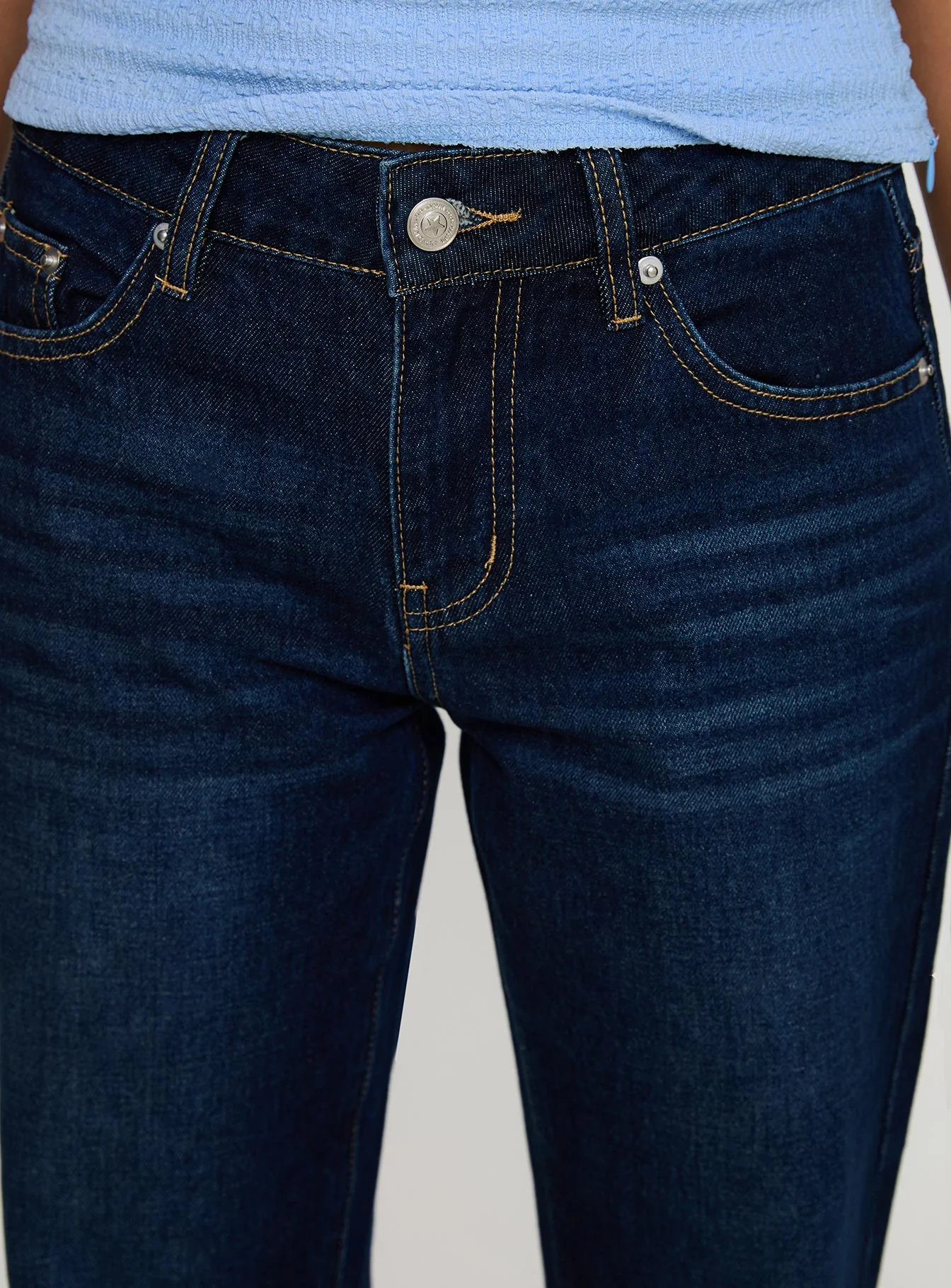 Rearview Low Rise Bootleg Jeans Dark Blue