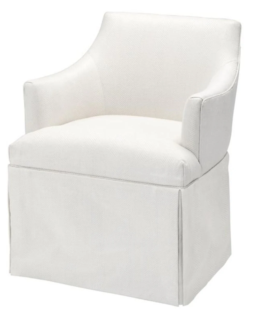 Designer armchair white 63 x 63 x H. 81 cm - luxury collection