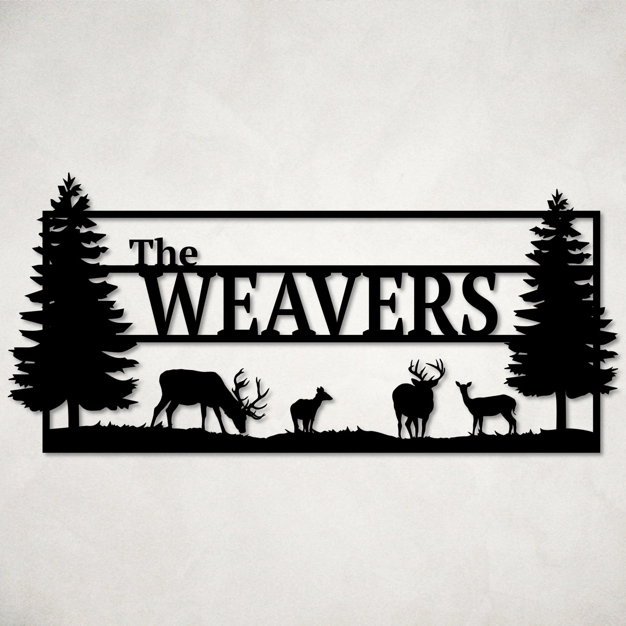 Custom Deer Metal Art With Family Name - Alvarez Pro Painting LLC