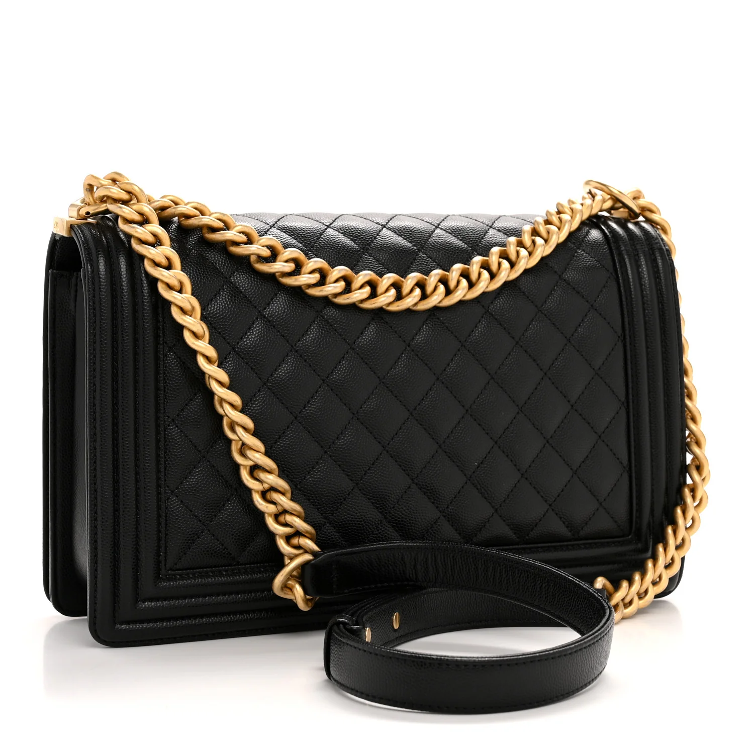 Caviar Quilted New Medium Boy Flap Black - Top Club