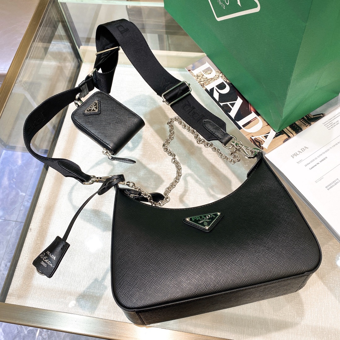 Pra Re-Edition 2005 Re-Nylon Mini Bag Black For Women, Women's Bags 8.6in/22cm 1NE204_R064_F0002 - Top Club