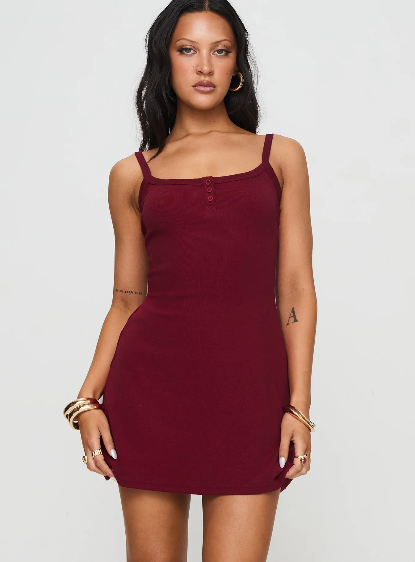 Baseline Rib Mini Dress Red