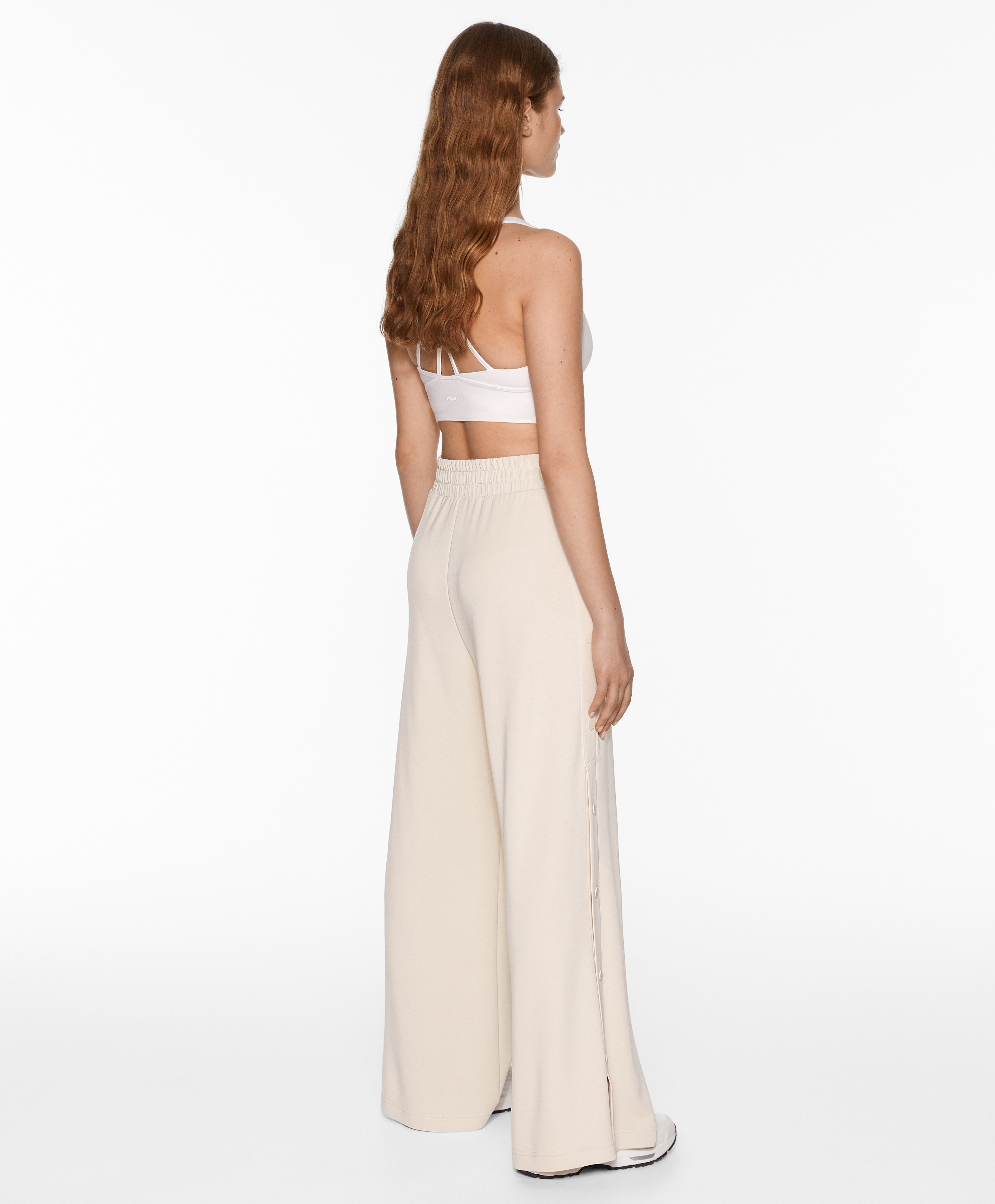 OYSHO Soft-touch wide, straight-leg trousers with modal and buttons