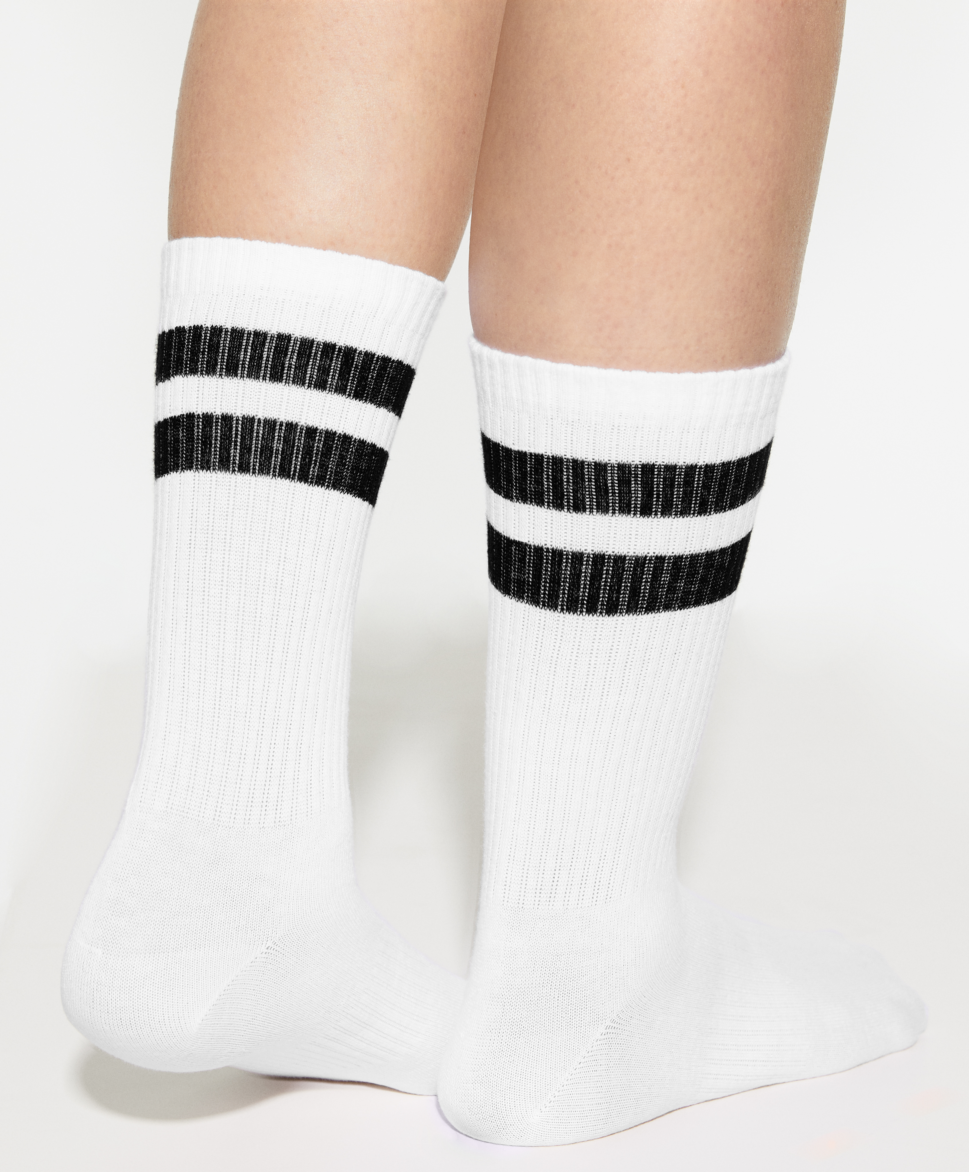 OYSHO Stripe rib classic sports socks in a cotton blend