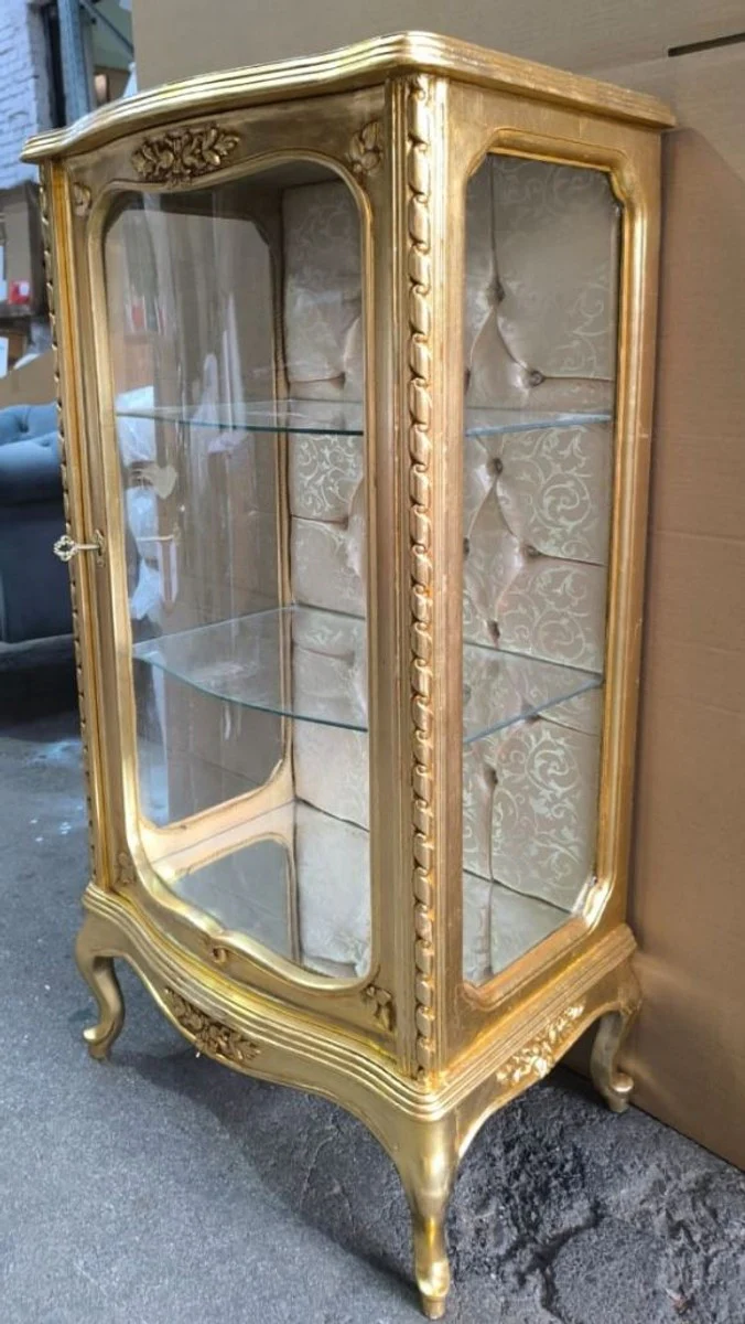 Baroque showcase with glass door gold H. 114 cm - Baroque style furniture