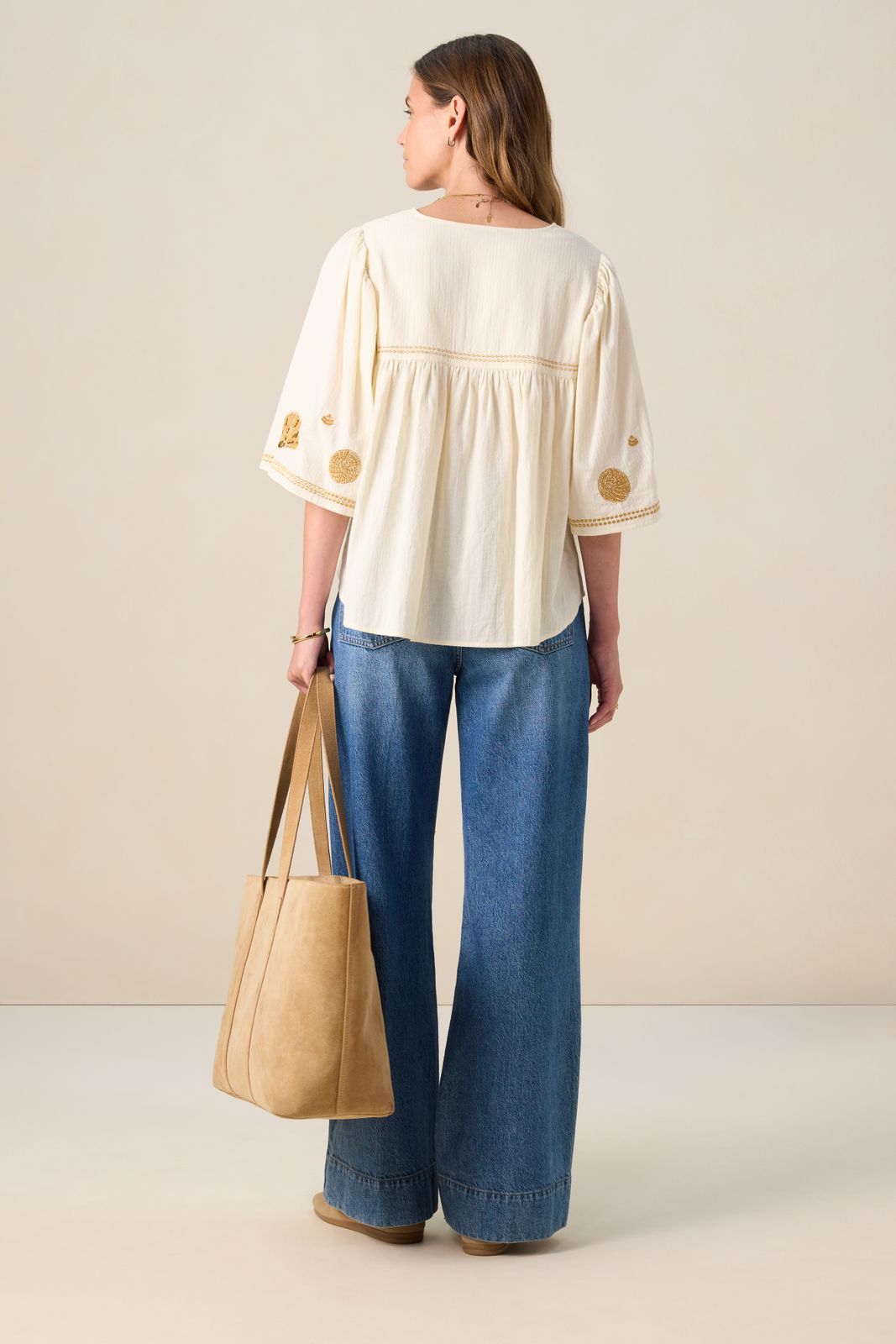 Witte blouse met embroidery