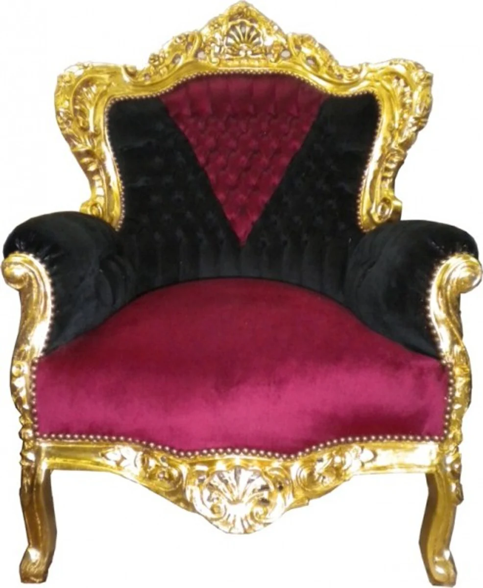 Baroque armchair King black/red/gold