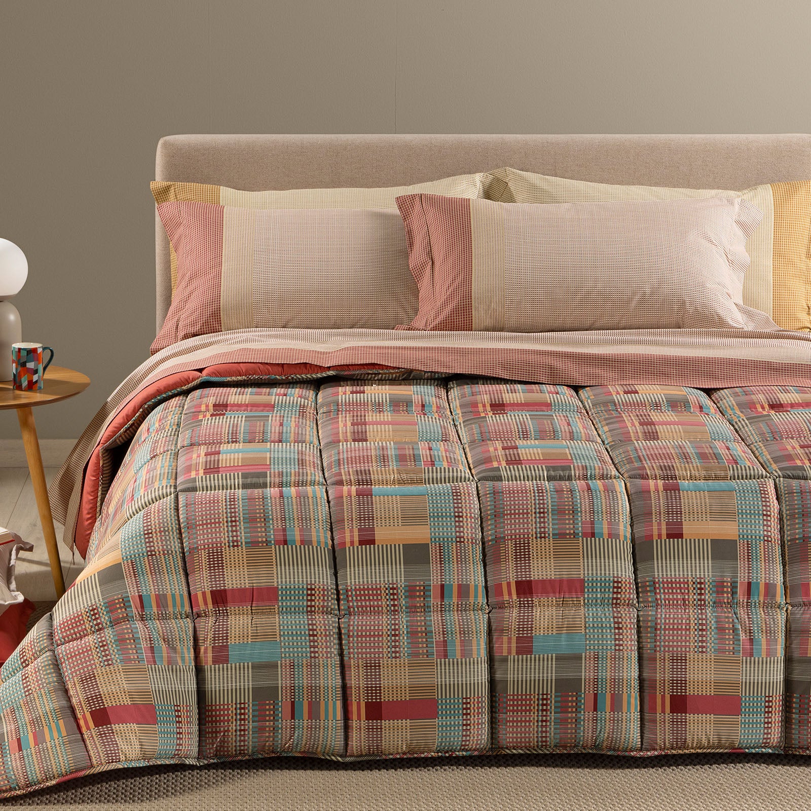 Trapunta In Microfibra Simon Singolo Corallo Modern