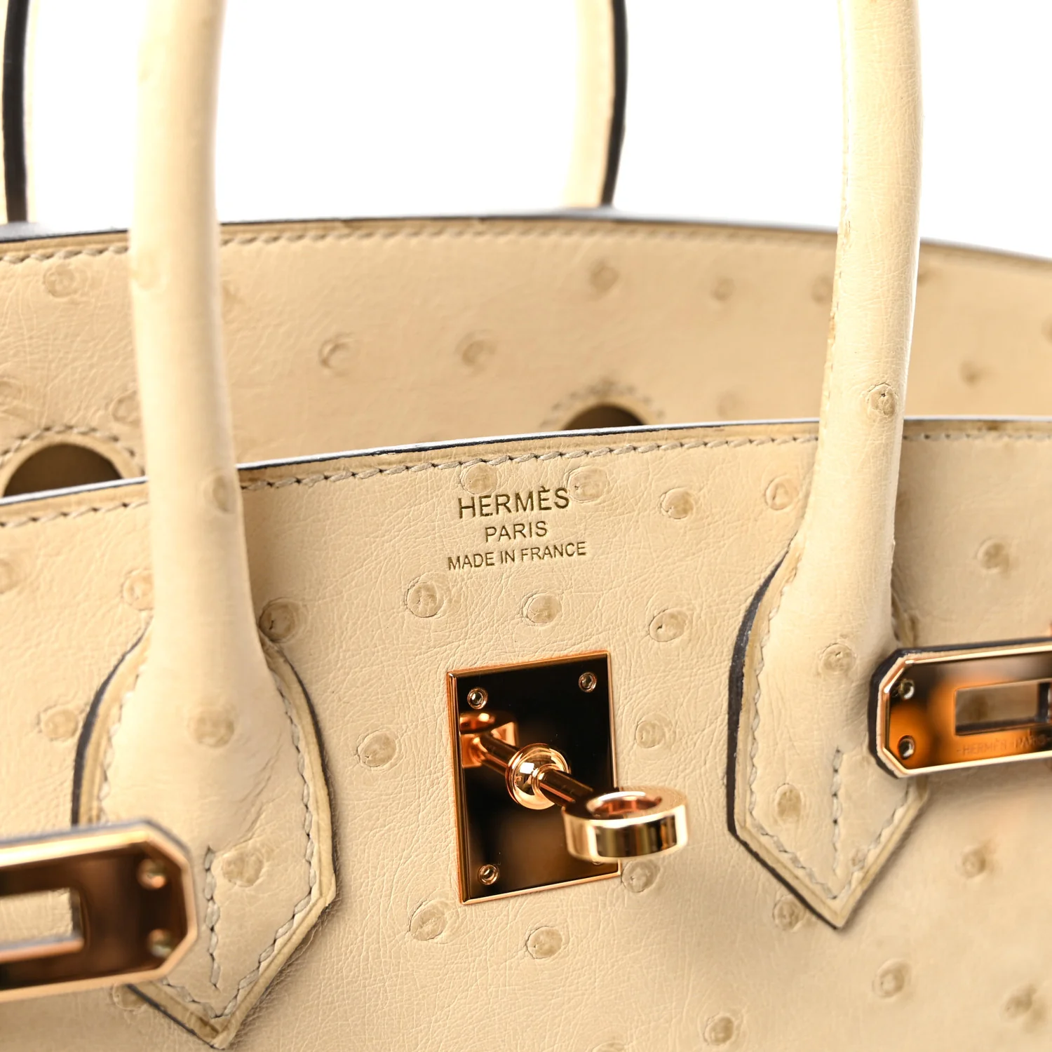 Ostrich Birkin 25 Parchemin - Top Club