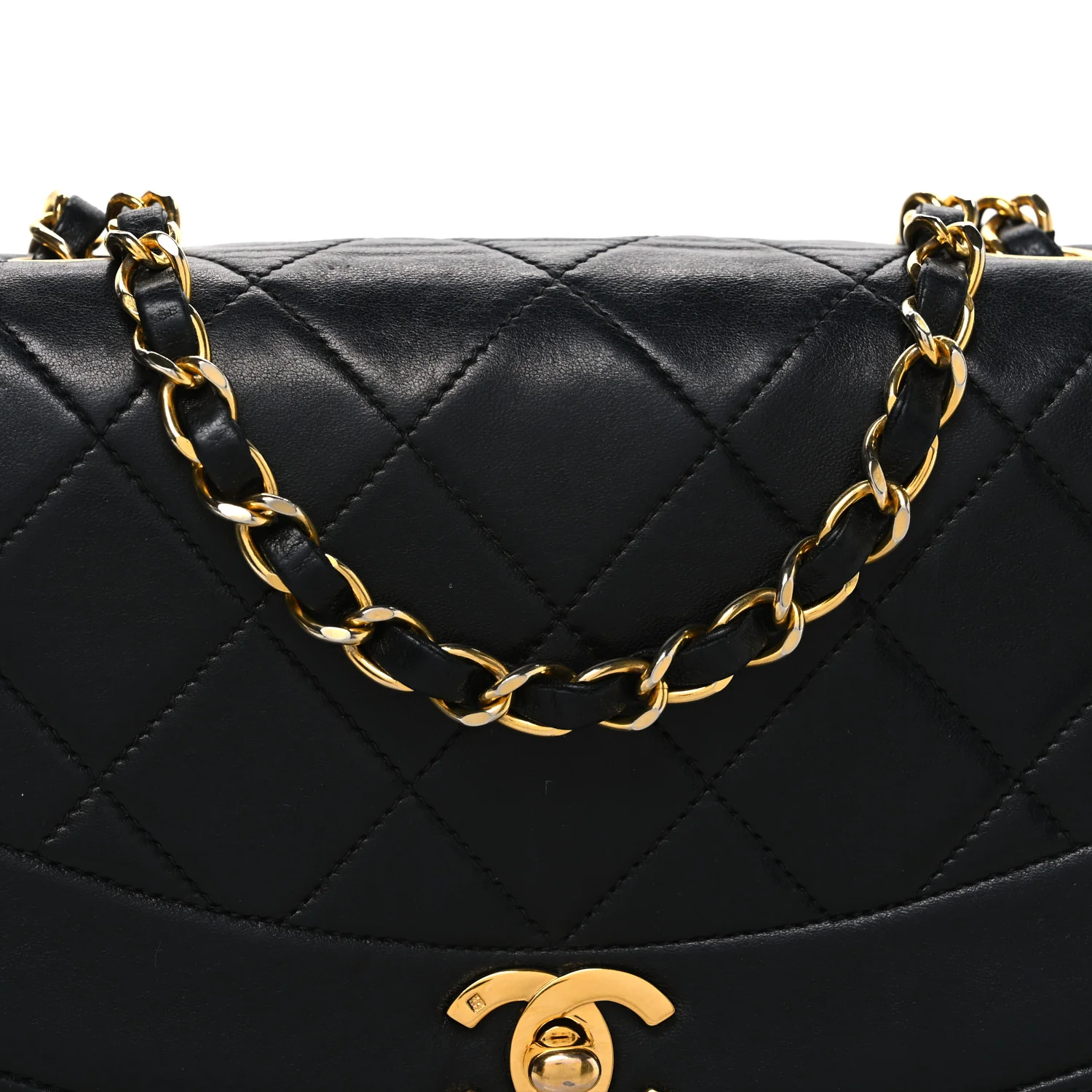 Lambskin Quilted Small Single Flap Black - Top Club