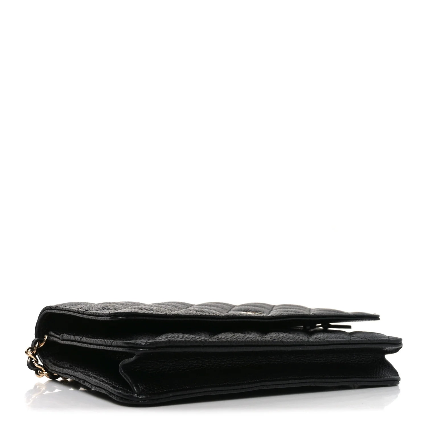 Caviar Quilted Wallet on Chain WOC Black - Top Club