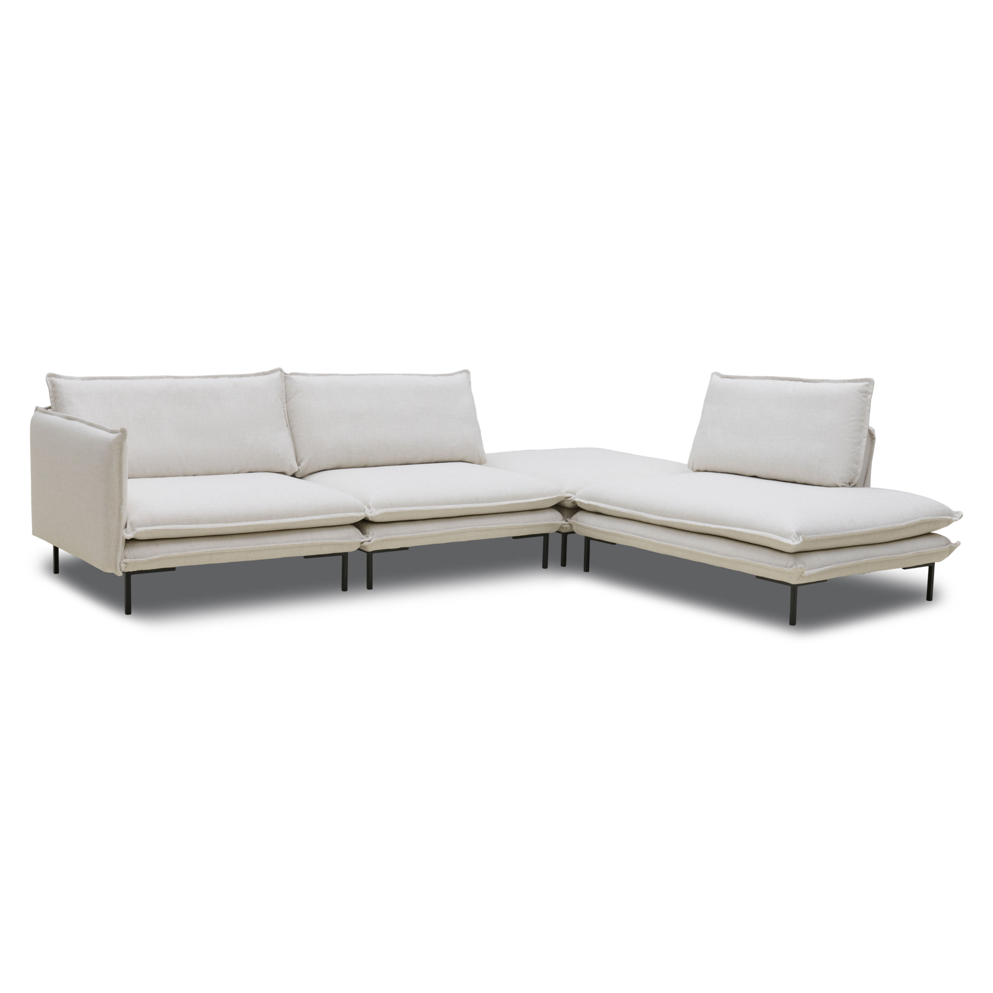 Hoekbank Twin open essence champagne rechts